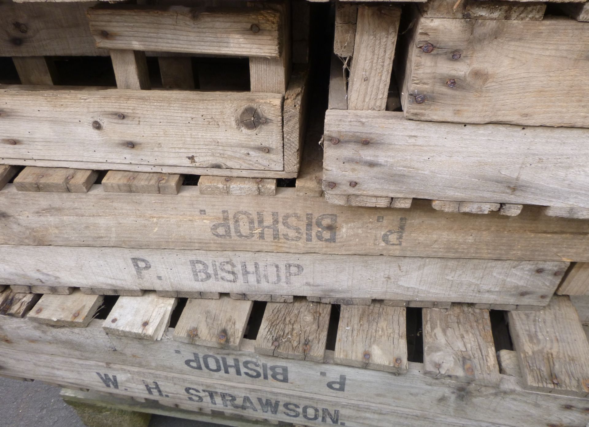 A Pallet of Approx. 30 Wooden Potato/Fruit Boxes each approx. H16cm x W46cm x L76.5cm - Stenciled - Image 6 of 7