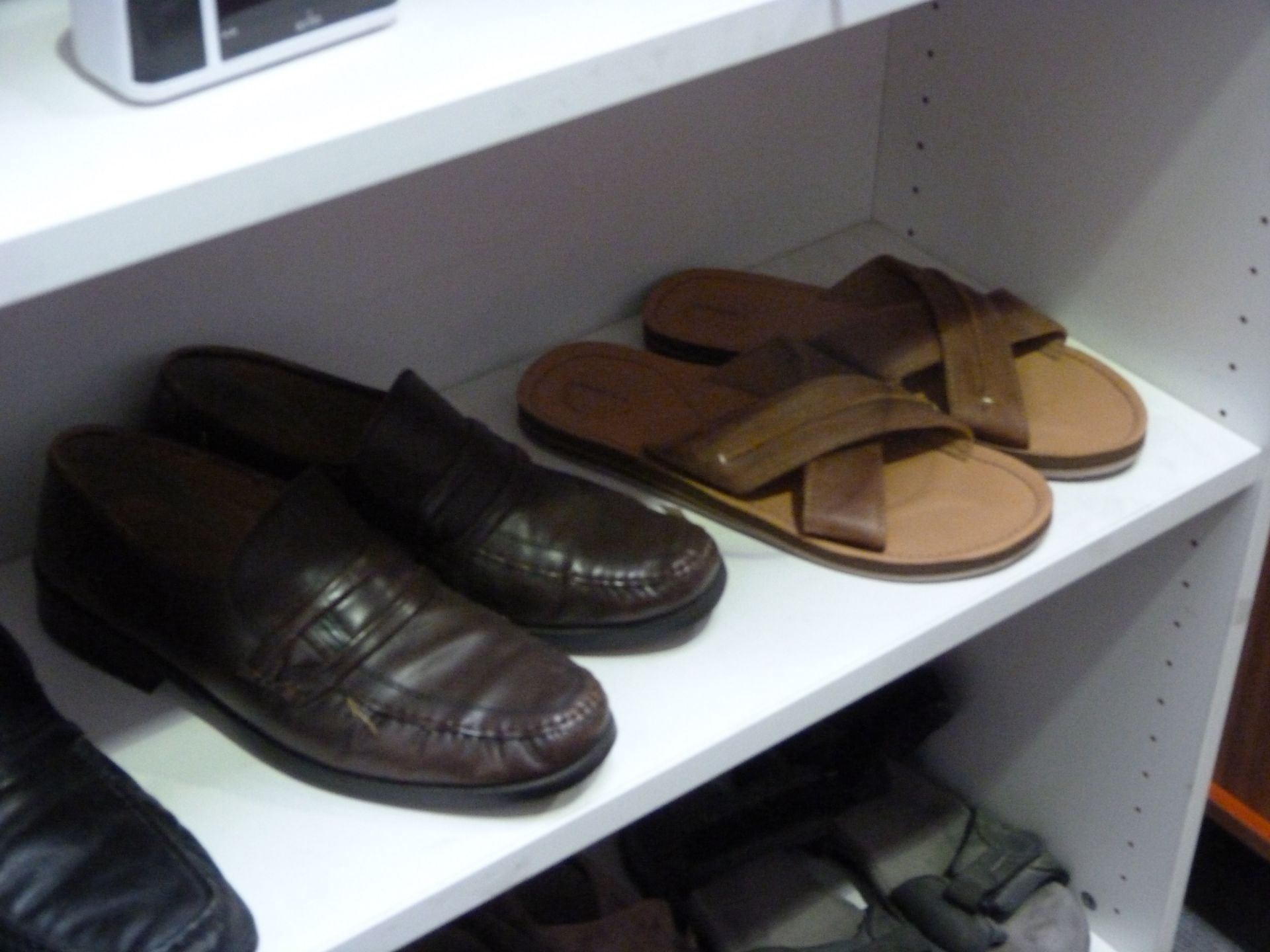 Two shelves to contain four pairs of mens Shoes, two pairs of Sandals and a pair of Slippers (all - Image 3 of 5