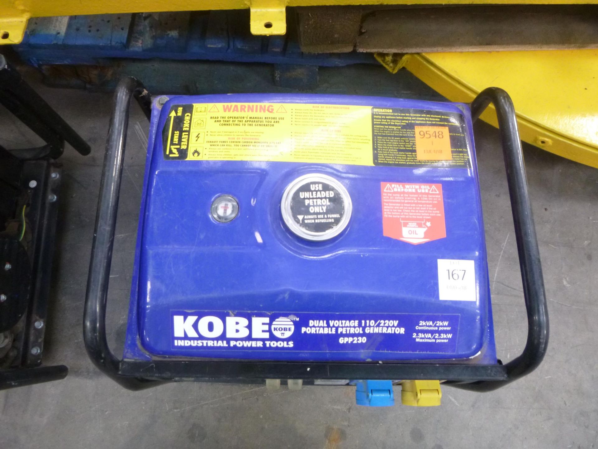 * A Kobe GPP230 dual voltage 110V/220V portable Petrol Generator - Image 2 of 5