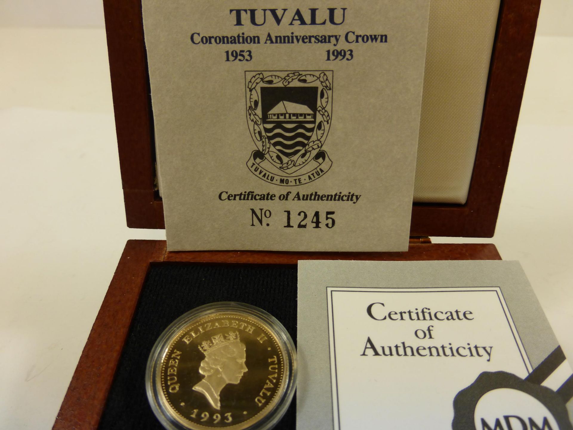 Queen Elizabeth Coronation Anniversary Approx. 14 Carat Gold Proof Tuvalu One Hundred Dollar Coin; - Image 2 of 2