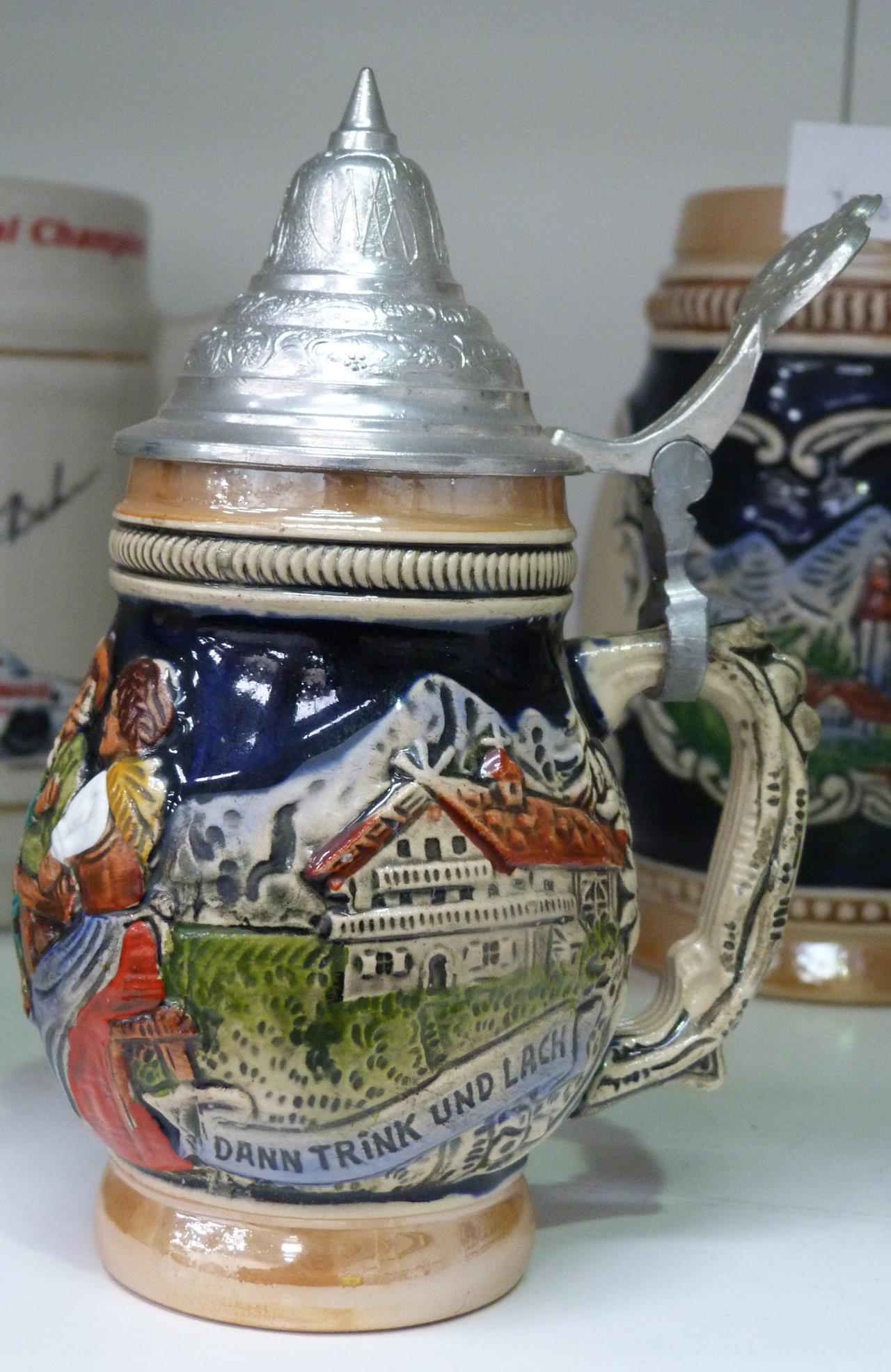 This is a Timed Online Auction on Bidspotter.co.uk, Click here to bid. Six German Beer Steins (three - Image 2 of 4