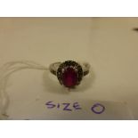 This is a Timed Online Auction on Bidspotter.co.uk, Click here to bid. Diamond & Ruby Oval Silver