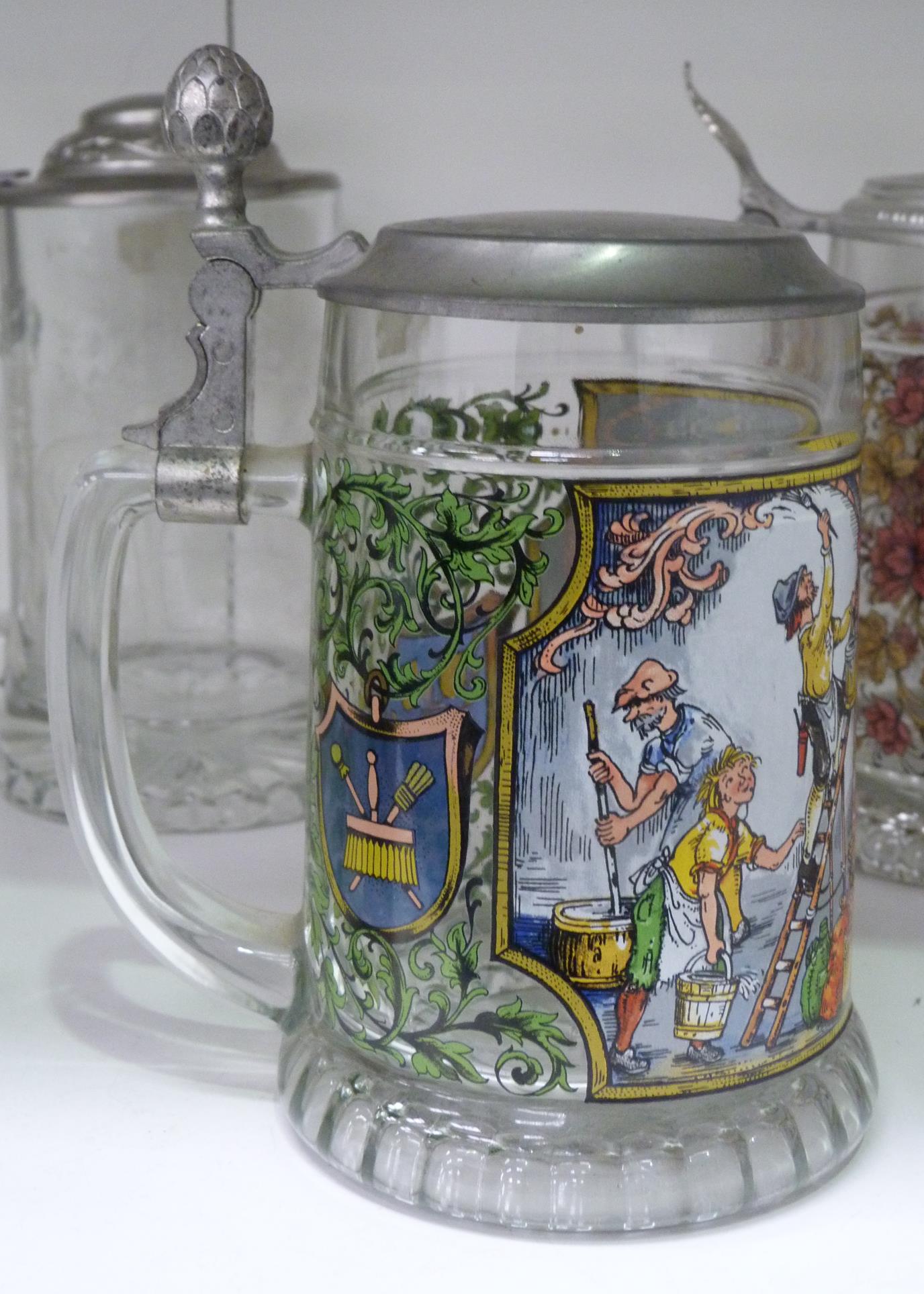 This is a Timed Online Auction on Bidspotter.co.uk, Click here to bid. Six German Lidded Beer Steins - Image 3 of 4