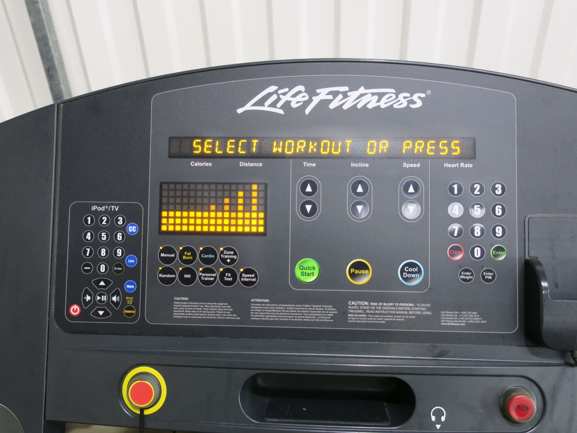 * A LifeFitness treadmill complete with iPod dock. Serial No. CLL107731. - Image 2 of 7