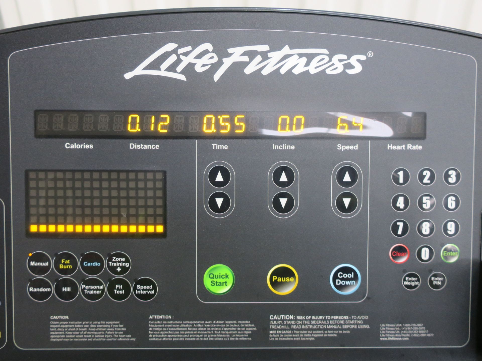 * A LifeFitness treadmill complete with iPod dock. Serial No. CLL107731. - Image 5 of 7