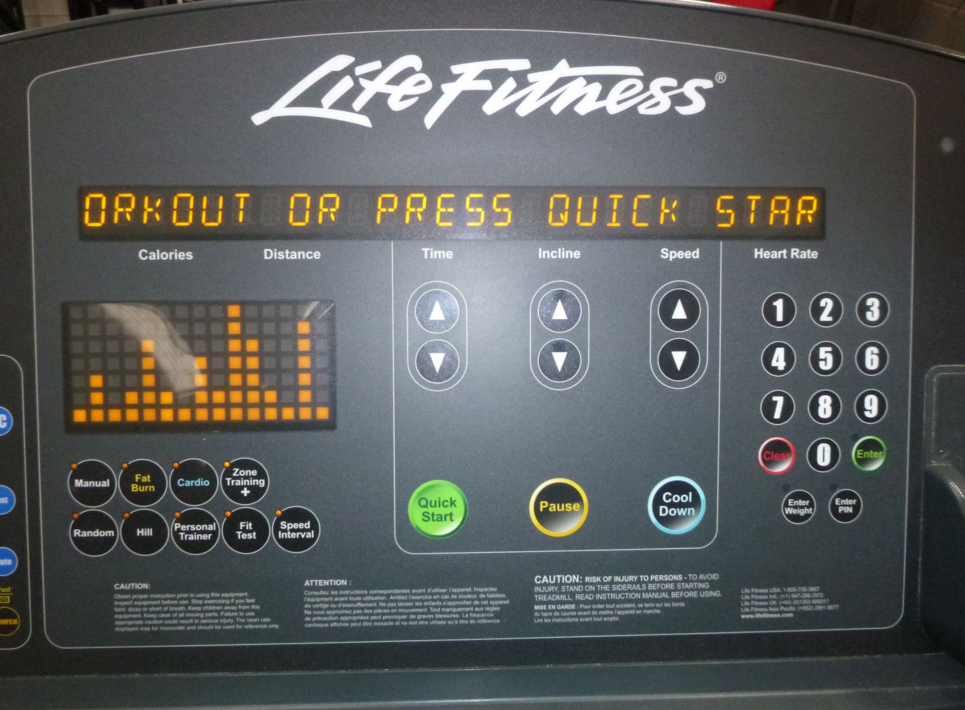 * A LifeFitness treadmill complete with iPod dock. Serial No. CLL107731. - Image 7 of 7