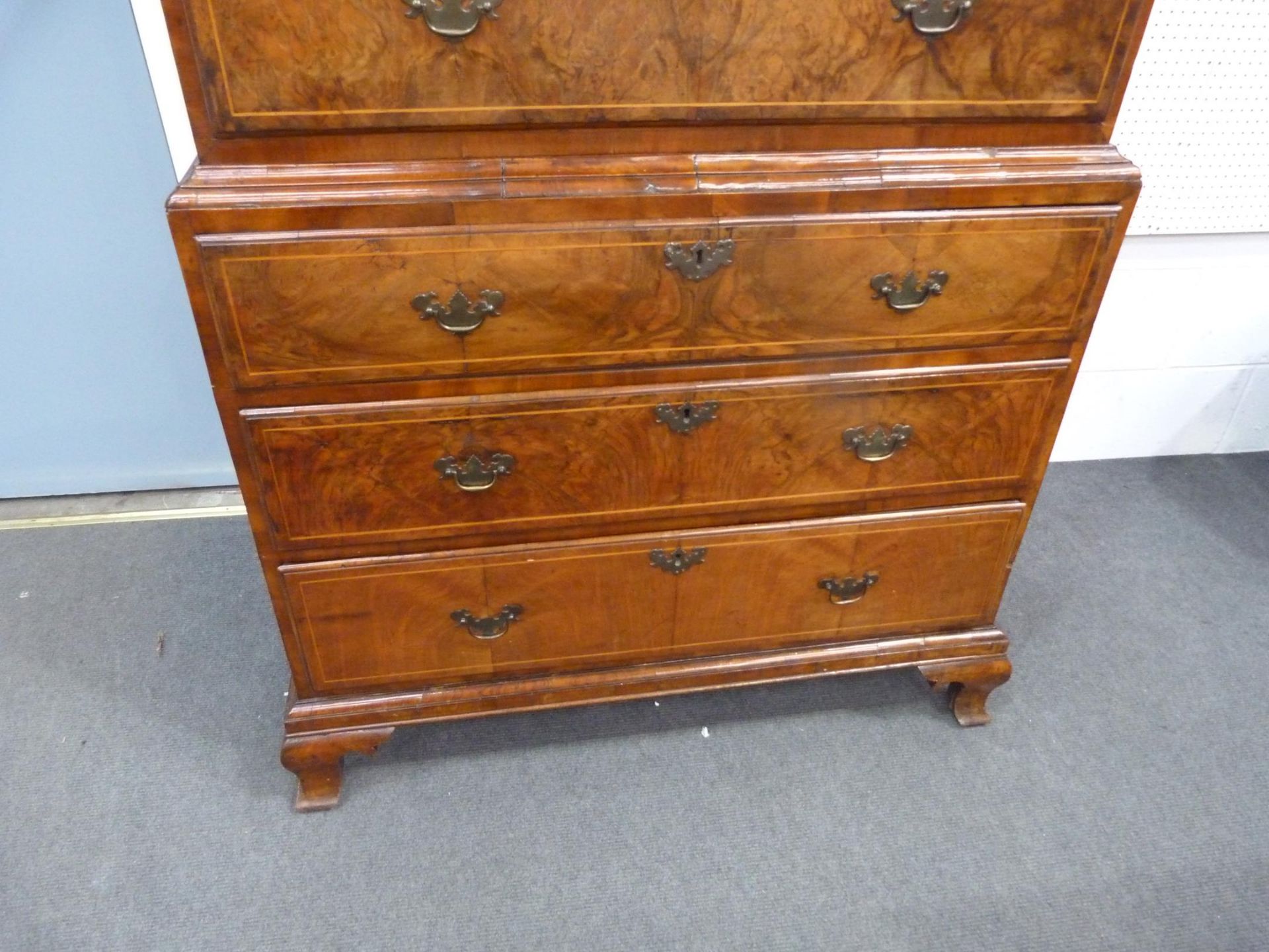 An 18th Century Walnut Tallboy of Small size with Inlaid Stringing to the Drawer Fronts; Two Short - Image 5 of 18