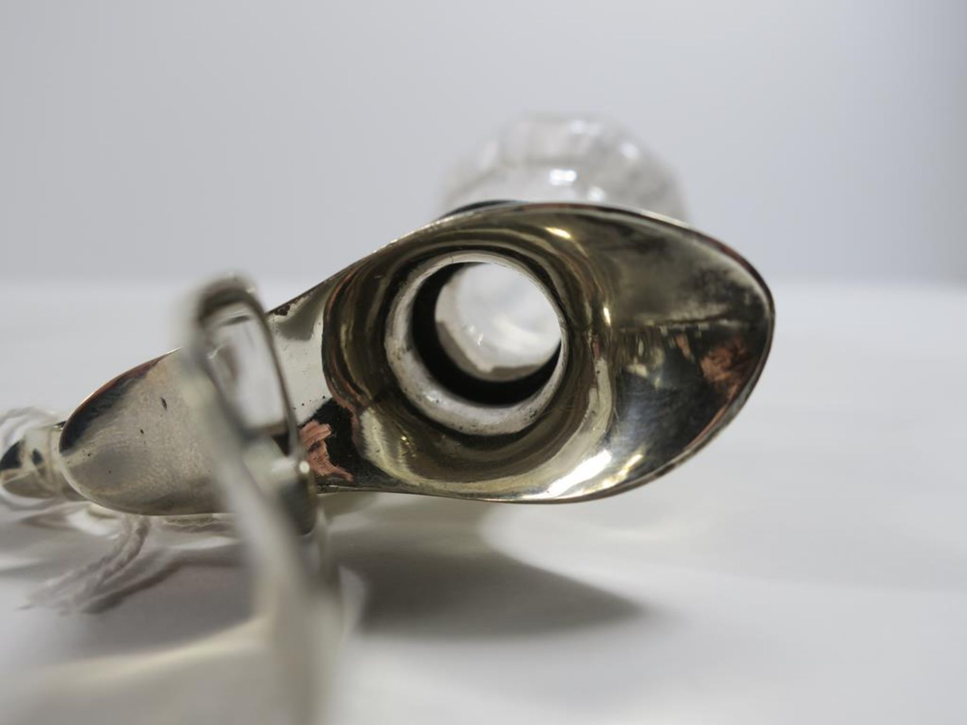 A pair of Victorian Scottish silver mounted ovoid cut glass Ewers with scroll handles and plain - Image 15 of 20