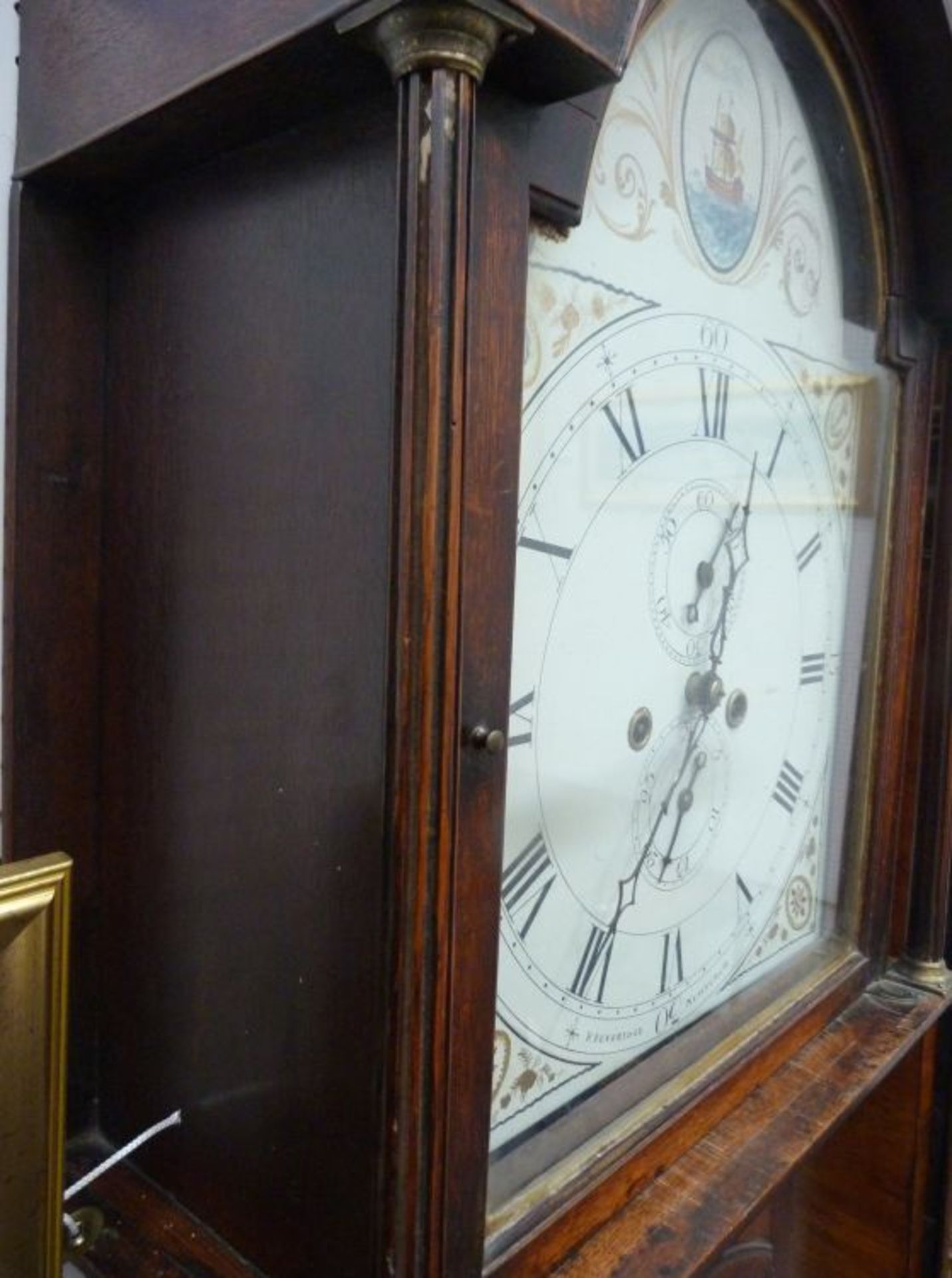 An early 19th Century Scottish Oak Longcase Clock with painted dial inscribed R (Robert) - Bild 6 aus 8