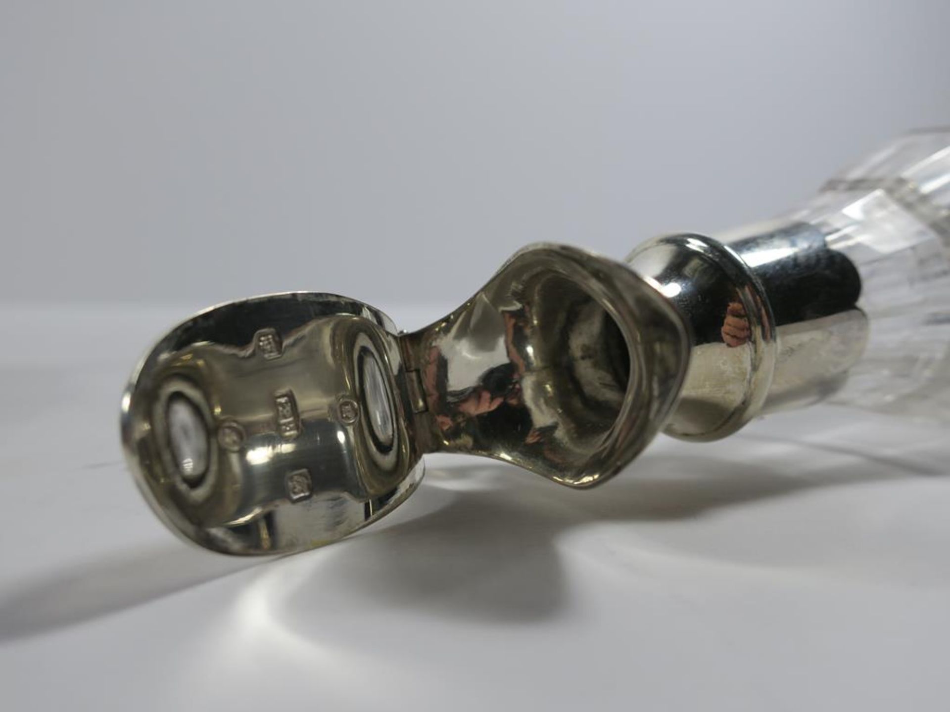 A pair of Victorian Scottish silver mounted ovoid cut glass Ewers with scroll handles and plain - Image 16 of 20