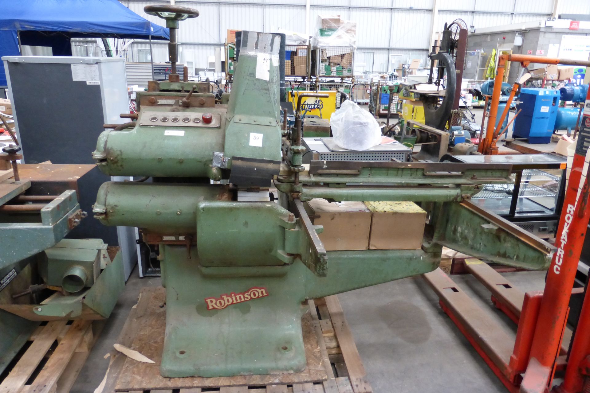 * Robinson RP-E 4 Head Single End Tenoner with Whitehill Blocks and DC Brake. M/No 567, Size 15 x 6,