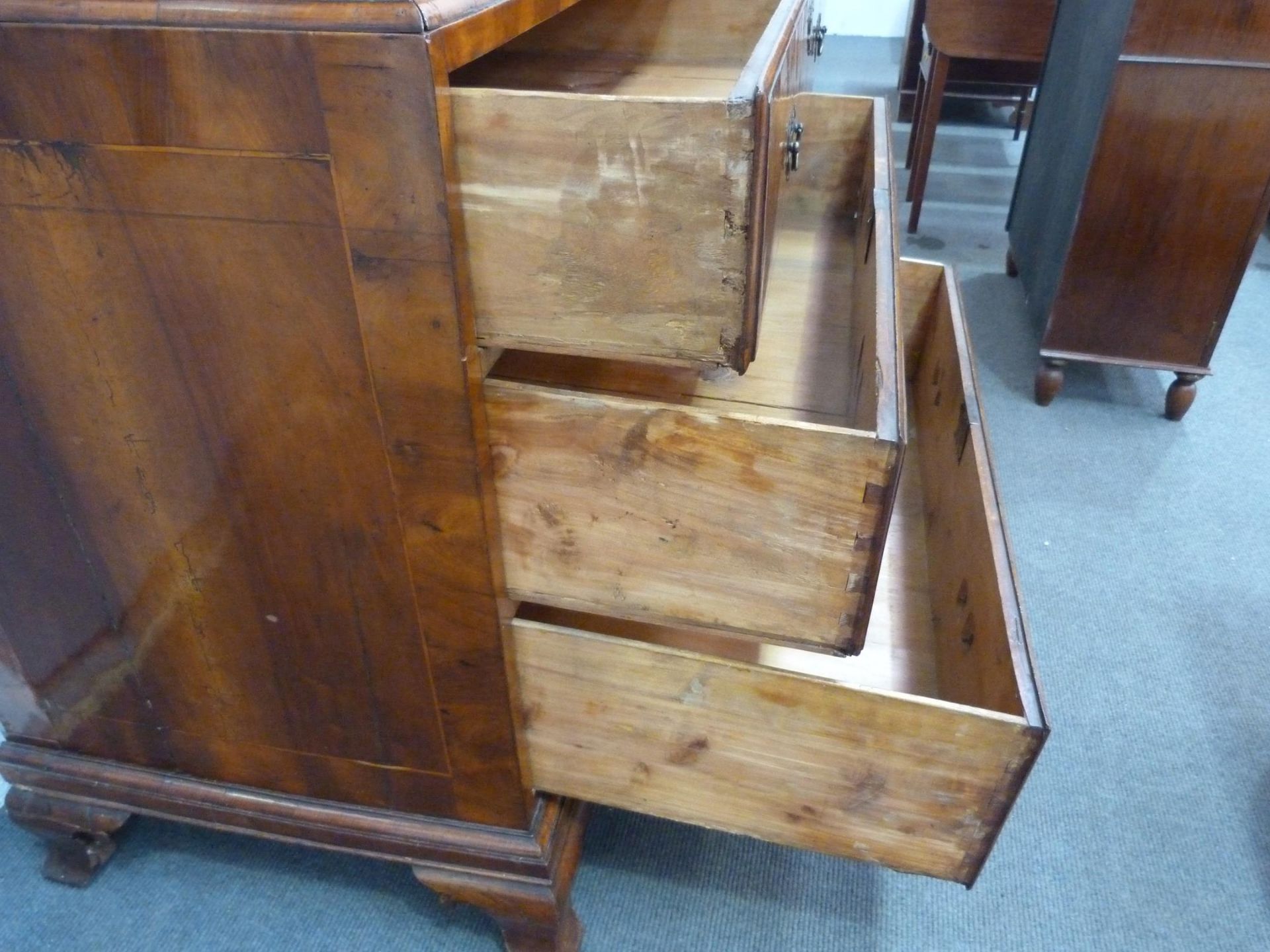 An 18th Century Walnut Tallboy of Small size with Inlaid Stringing to the Drawer Fronts; Two Short - Image 11 of 18
