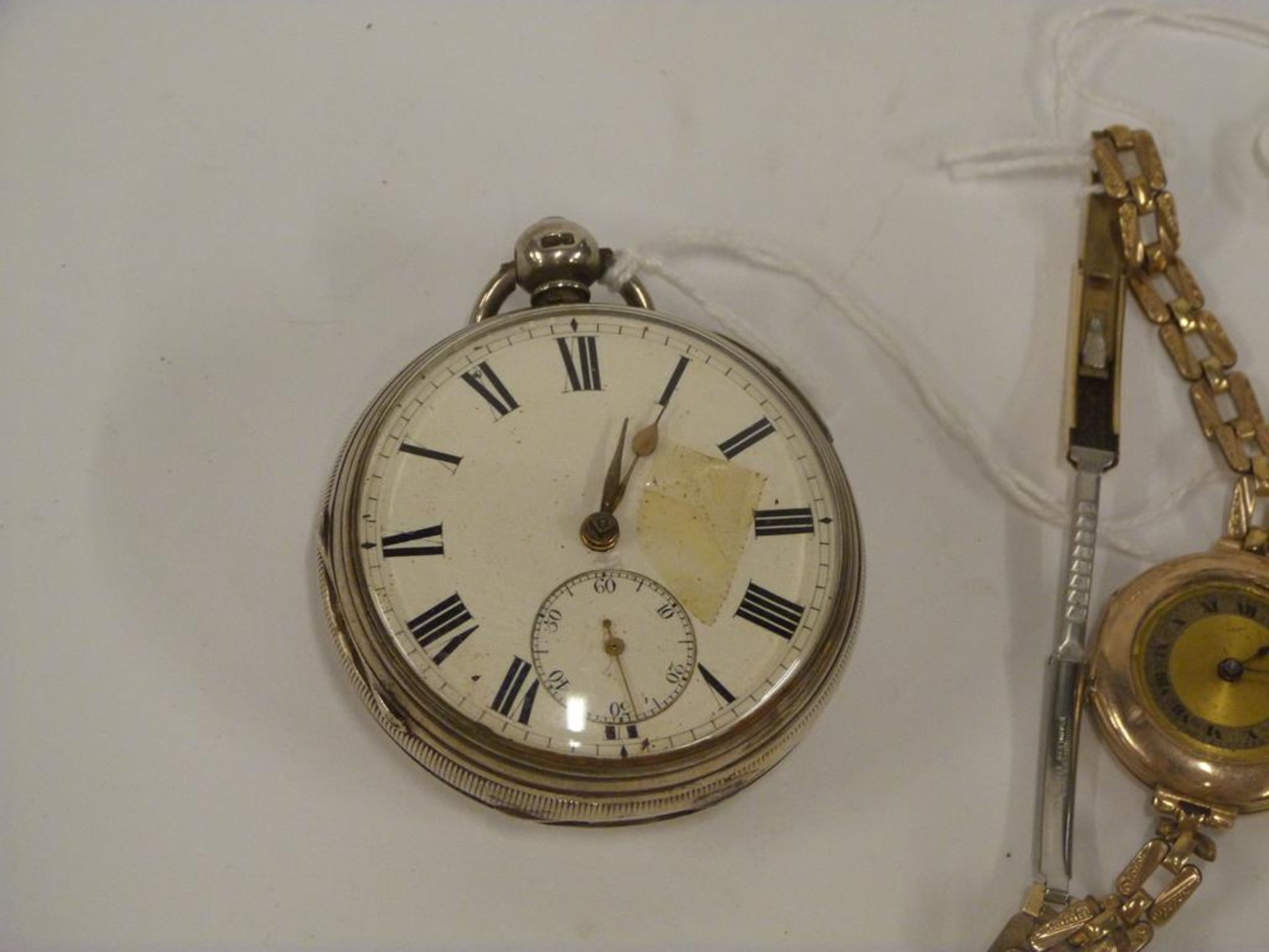 A Victorian Silver Cased Key Wind Pocket Watch, London 1873 together with a 9ct Gold Wrist Watch. ( - Image 3 of 6