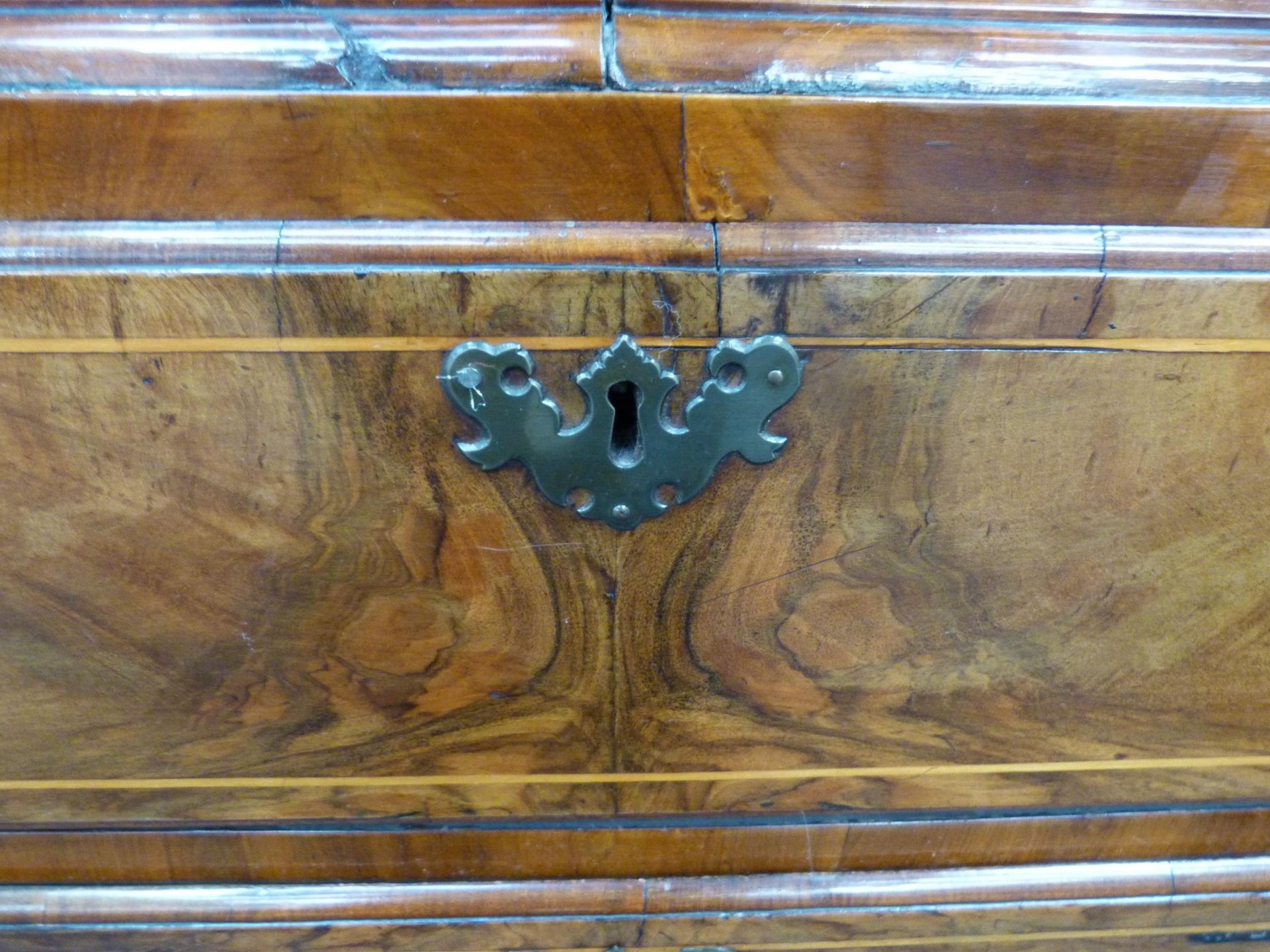 An 18th Century Walnut Tallboy of Small size with Inlaid Stringing to the Drawer Fronts; Two Short - Image 9 of 18