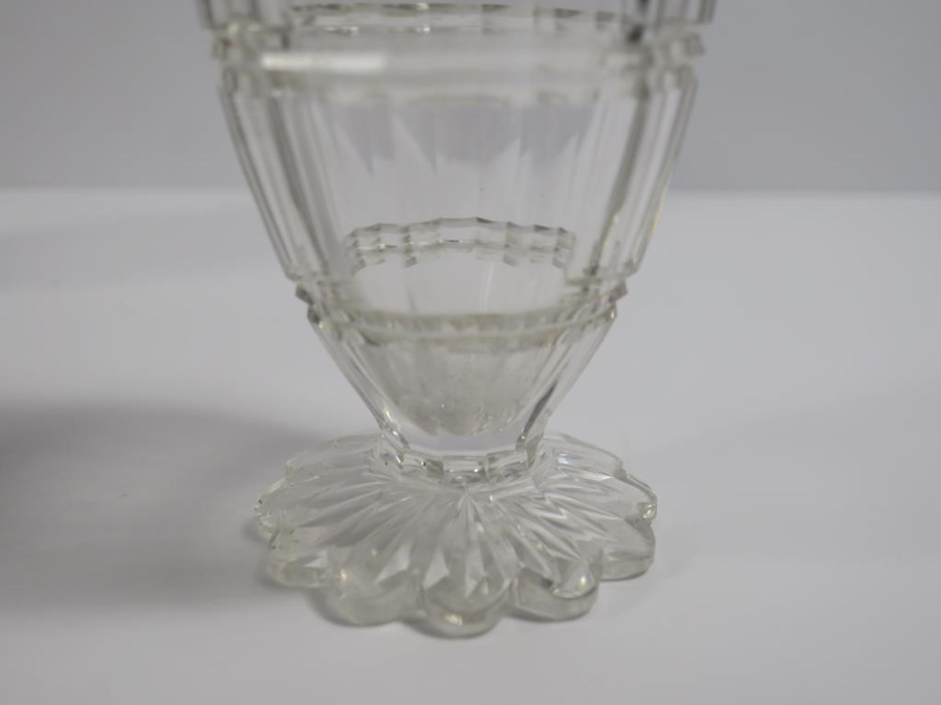 A pair of Victorian Scottish silver mounted ovoid cut glass Ewers with scroll handles and plain - Image 4 of 20