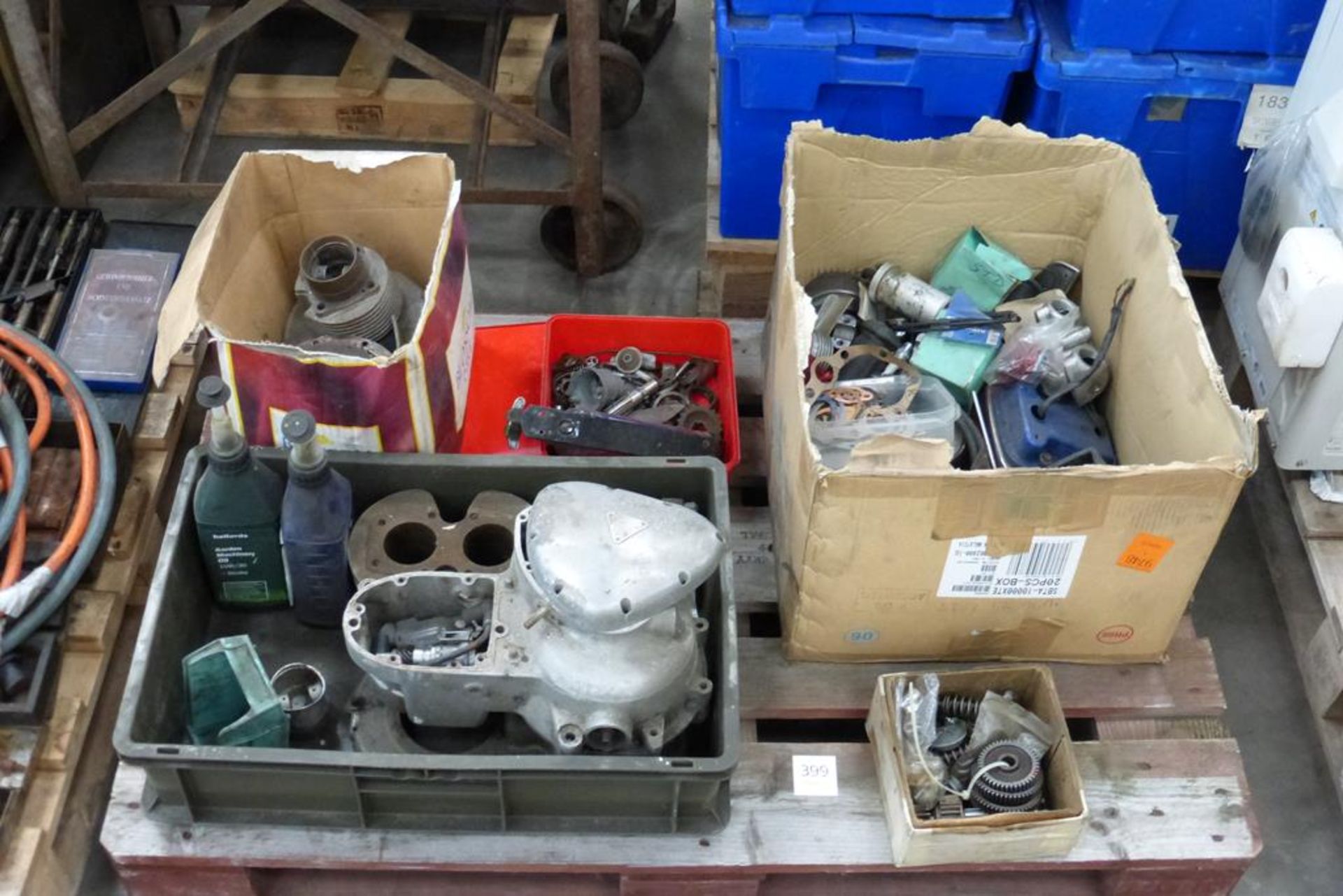 A selection of vintage Motorcycle spares to include a Part Triumph Engine. Please note there is a £