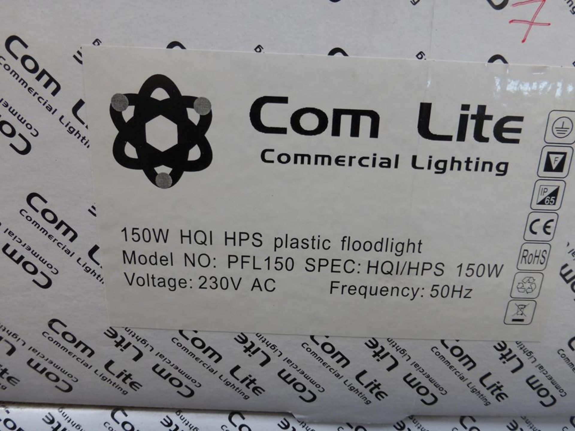 5 X Comlite PFL150 150W HQI Flood Light w/ Control Gear. - Image 2 of 2