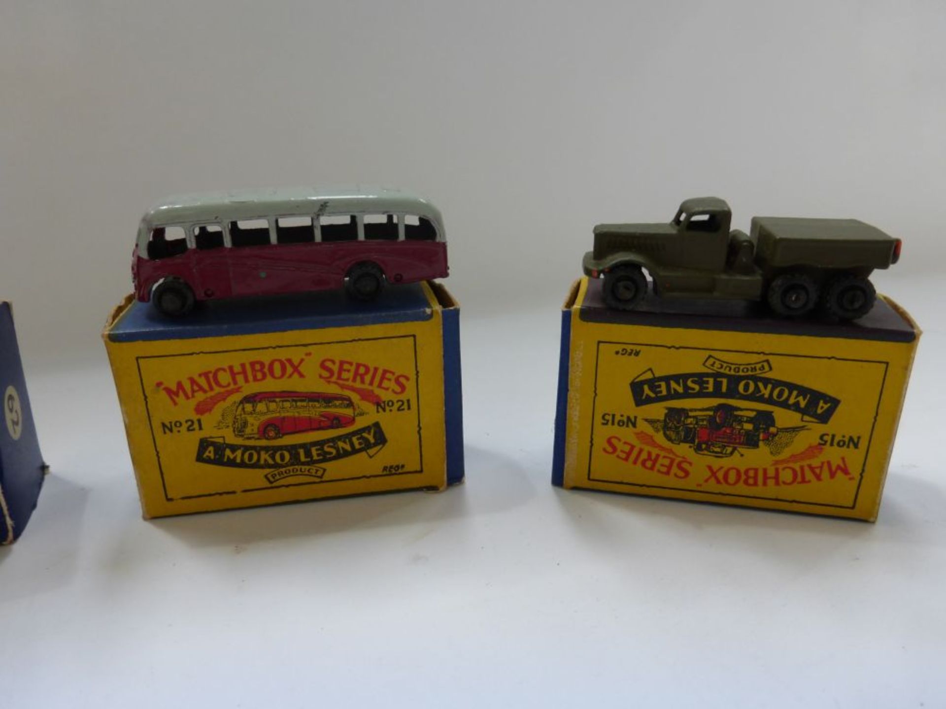 Five genuine Matchbox Models: #11 ERF Road Tanker, #21 Bedford Coach in original box, #64 B3 Army - Image 5 of 6