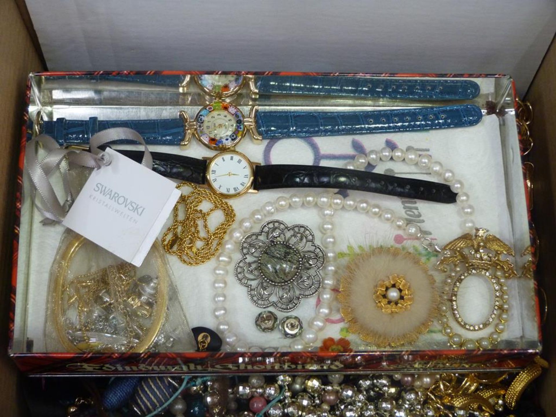 A Box of Costume Jewellery to Include Swarovski Pendants, Necklace, Bracelet and Earrings. (Est.£ - Image 2 of 5