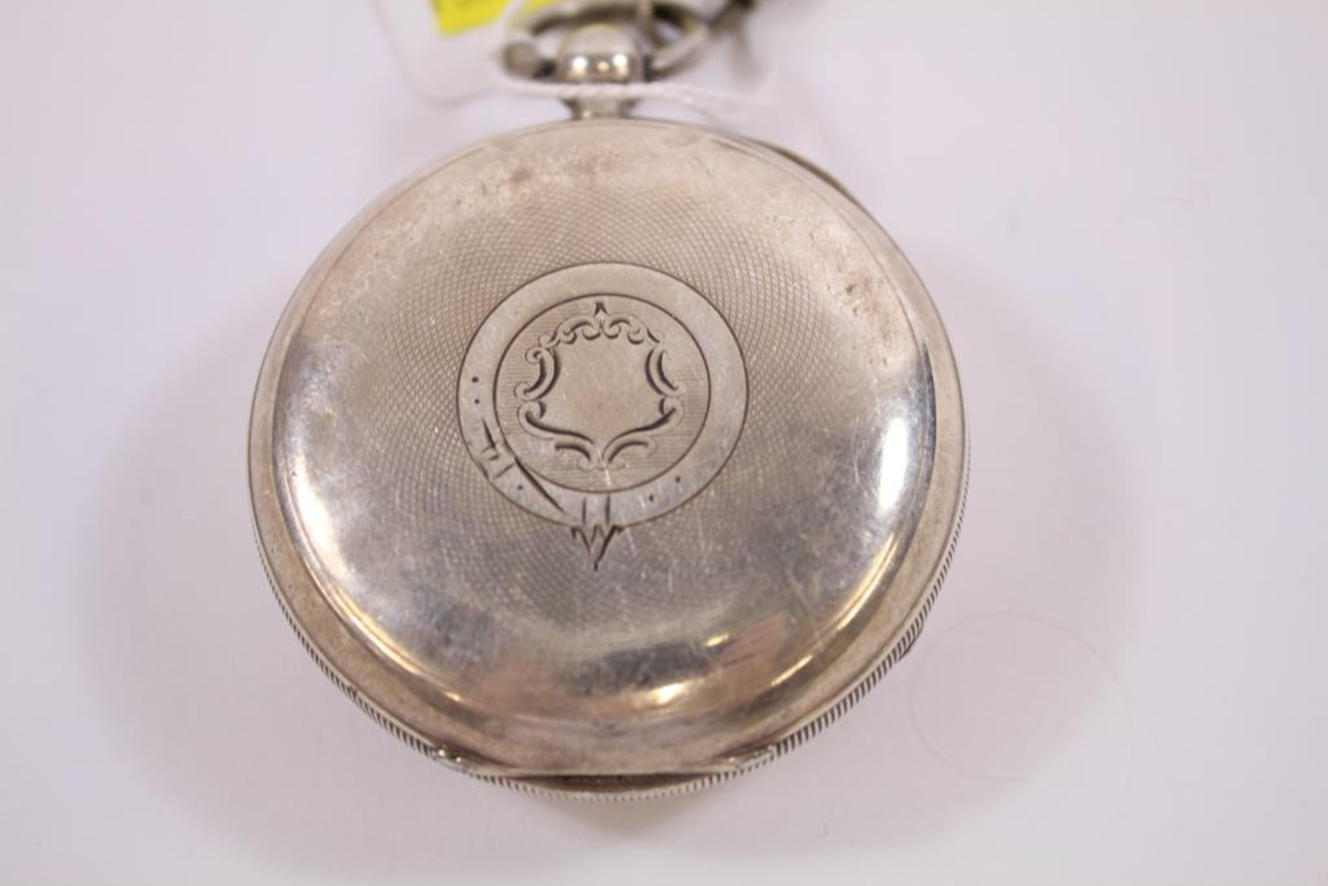 An early 20th Century silver cased key-wind Waltham Pocket Watch Birmingham 1909 (with silver chain) - Image 4 of 7