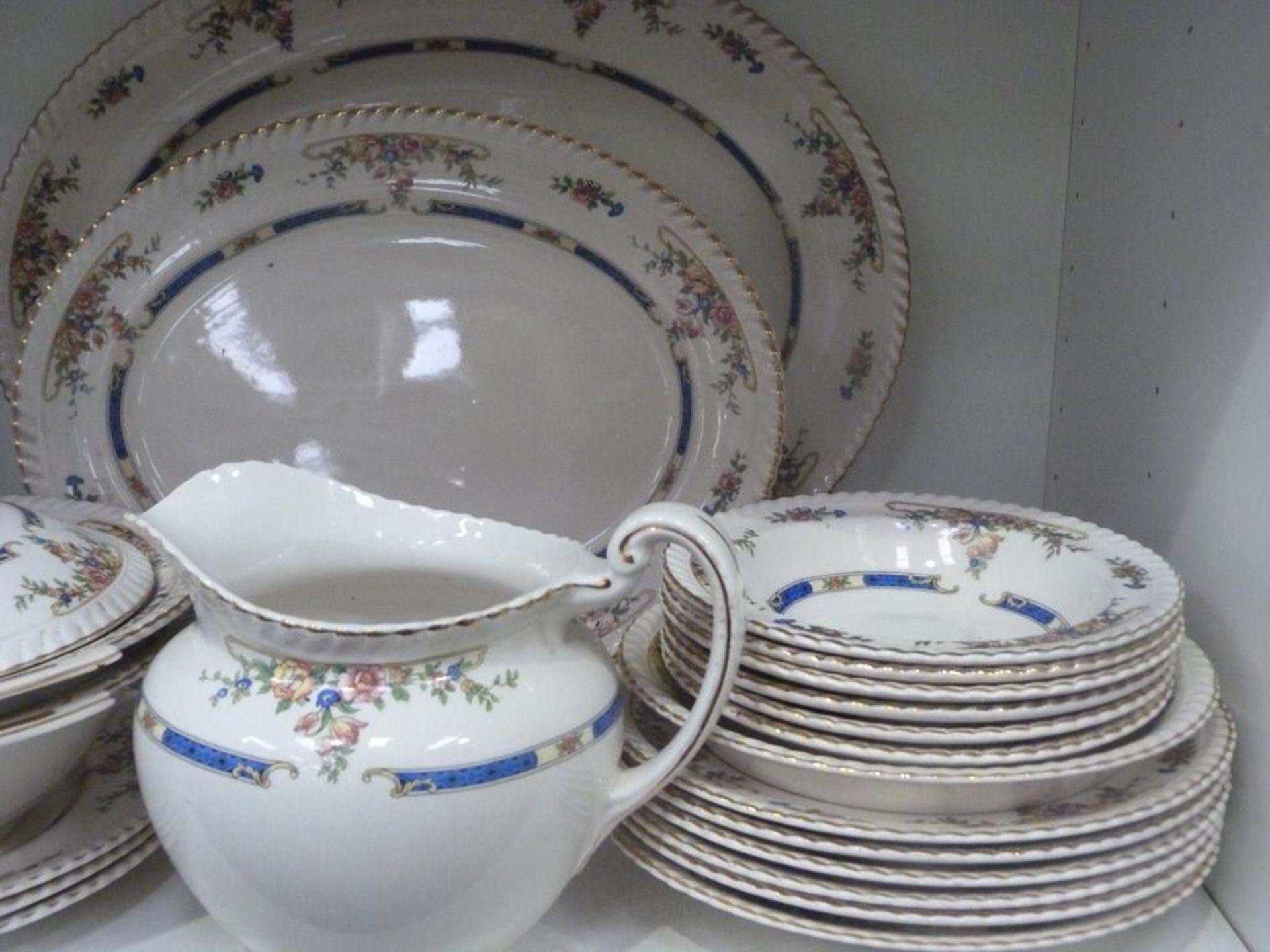 Three Shelves to contain an assortment of Tableware, including Johnson Bro's 'Old English' - Image 7 of 11