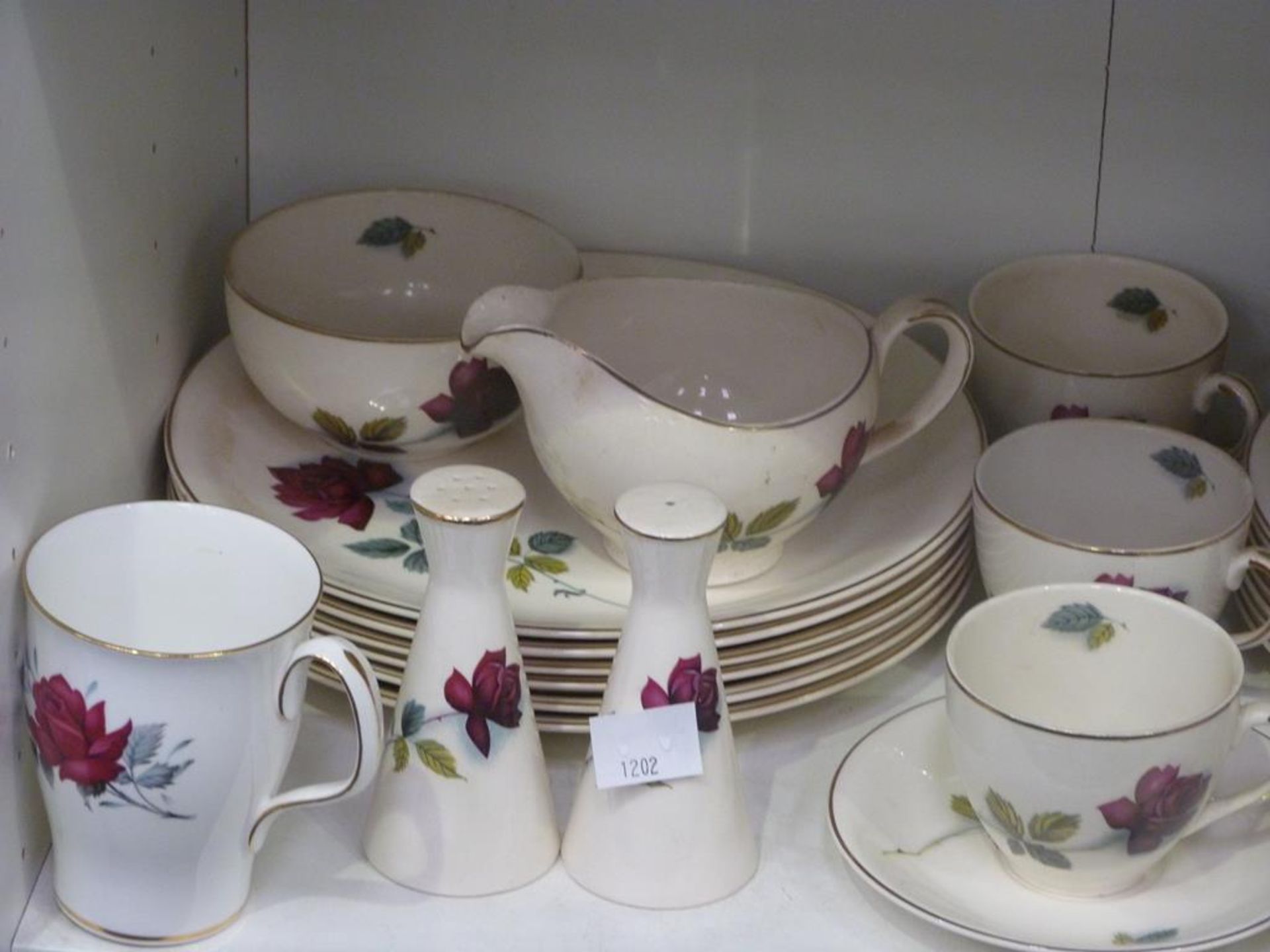 Three Shelves to contain an assortment of Tableware, including Johnson Bro's 'Old English' - Image 8 of 11