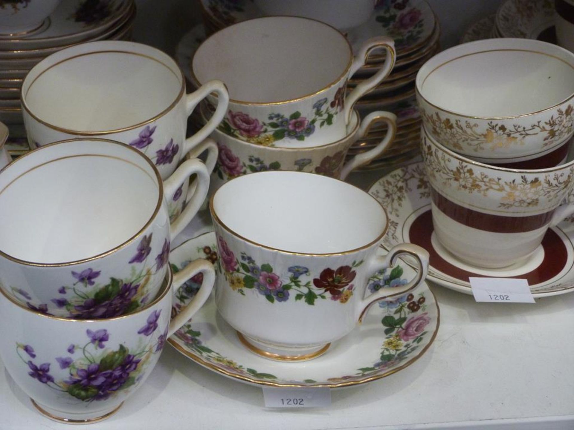 Three Shelves to contain an assortment of Tableware, including Johnson Bro's 'Old English' - Image 5 of 11