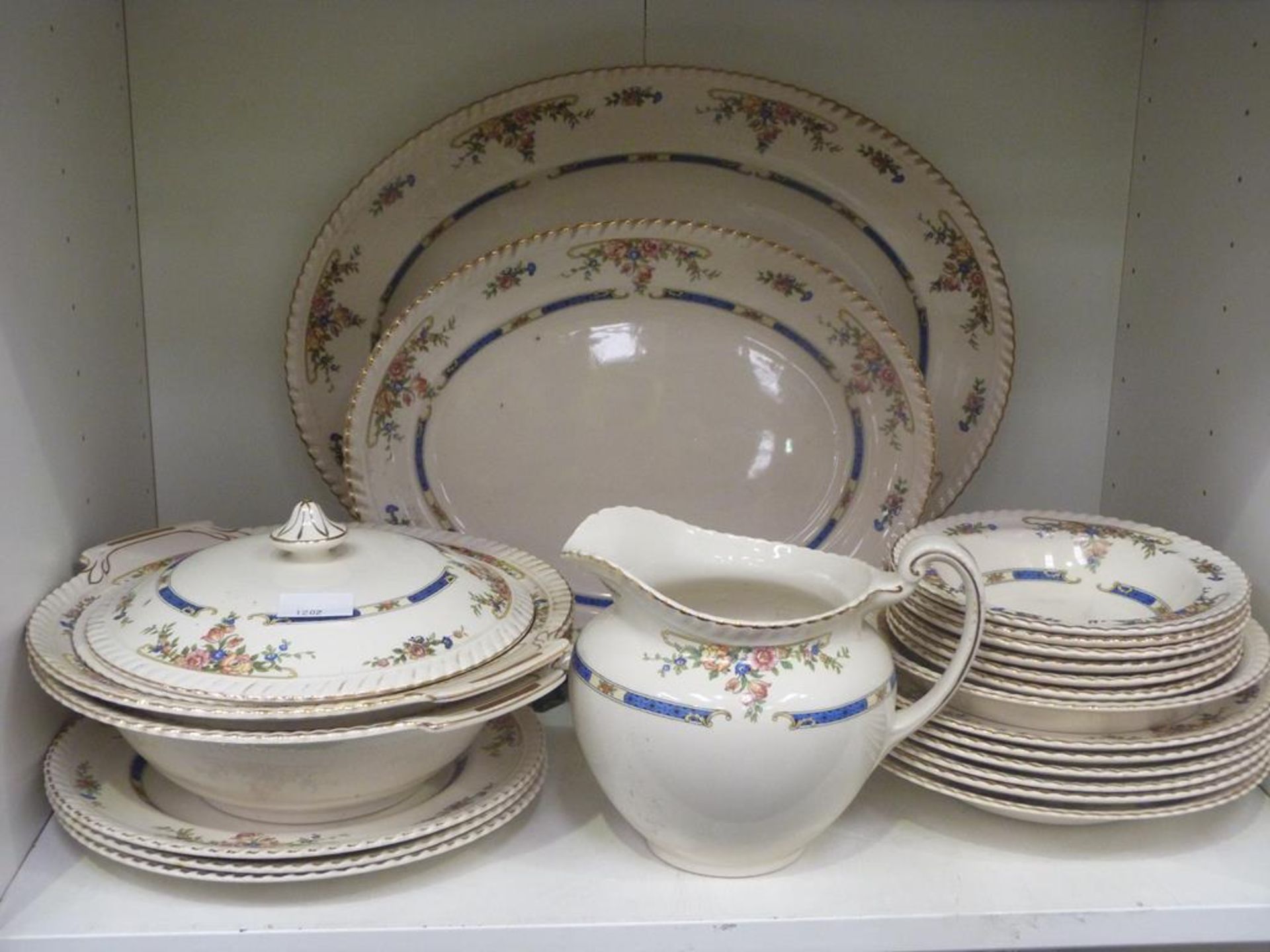 Three Shelves to contain an assortment of Tableware, including Johnson Bro's 'Old English' - Image 2 of 11