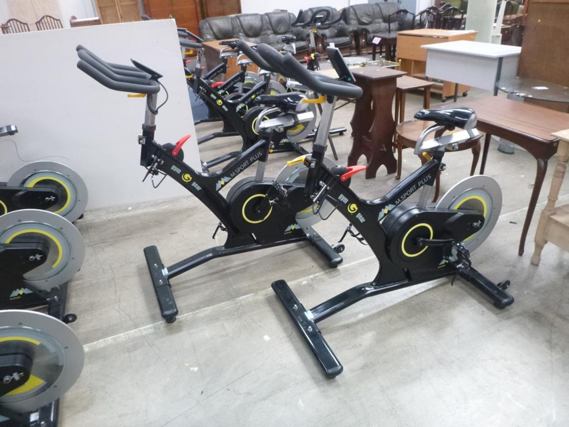 * Indoor Cycle. Two Gym Gear M Sport Commercial Indoor Cycles with an oversized steel frame for - Image 3 of 5