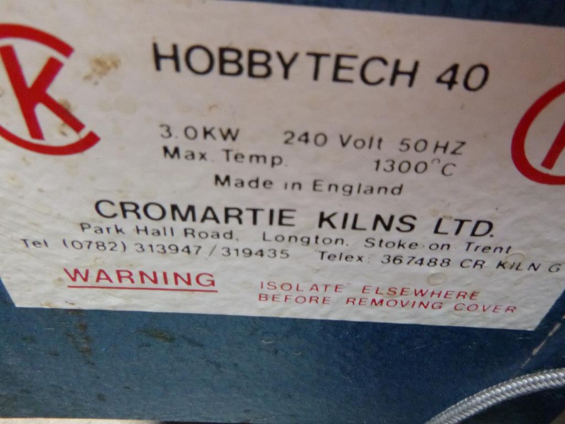 A Cromatic HobbyTech 40 Kiln, 1.4cu ft New Element used only 3 times since replacing in working - Image 2 of 2