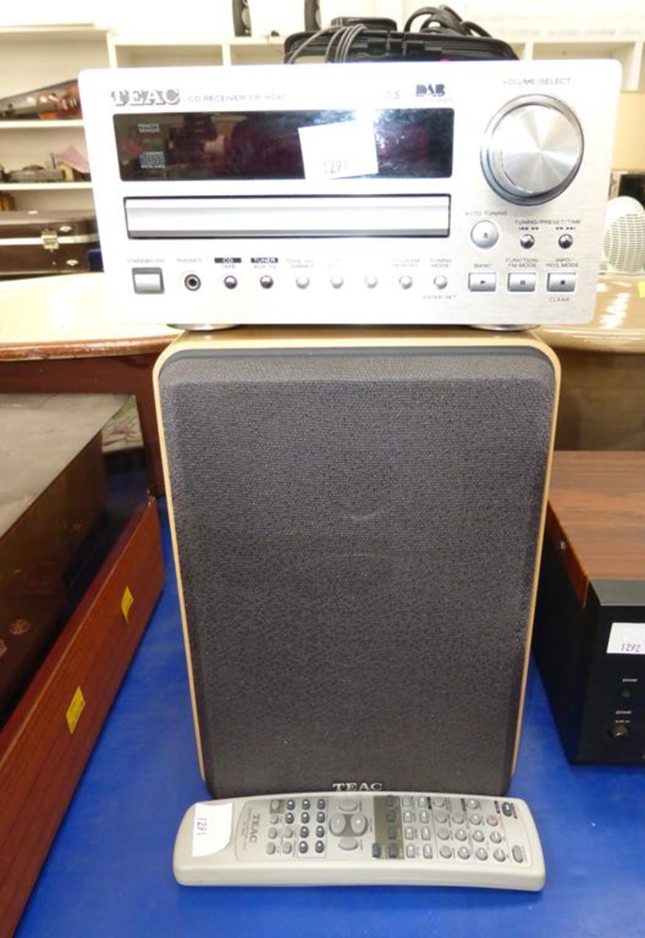 A Teac CD Receiver (CR-H240) with Teac Remote Control Unit (RC-956) and a Pair of 2-Way Speakers (