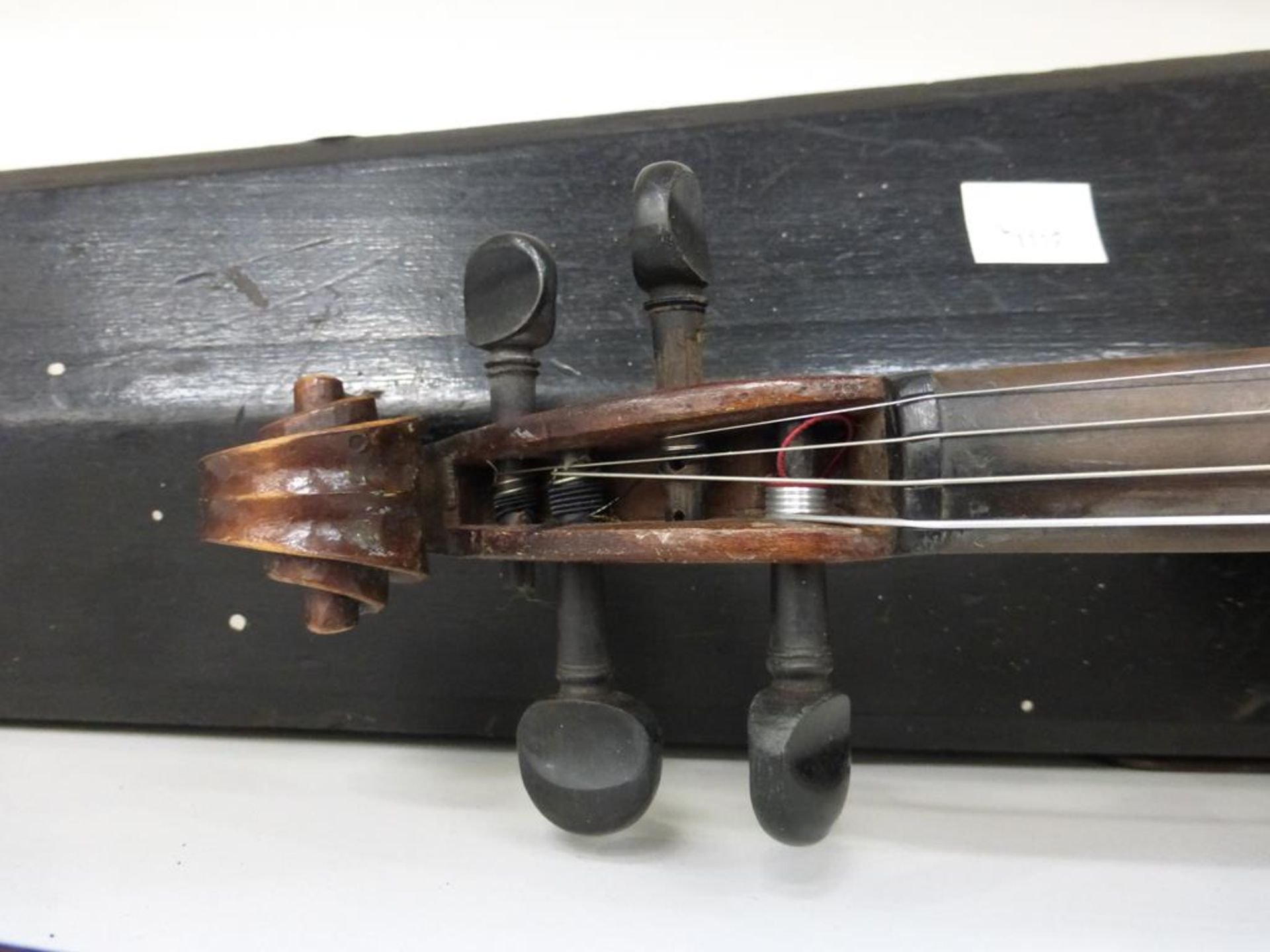 A Violin with Case and Bow. This 1920's Czech made Violin has been Repaired Recently (See - Image 3 of 5