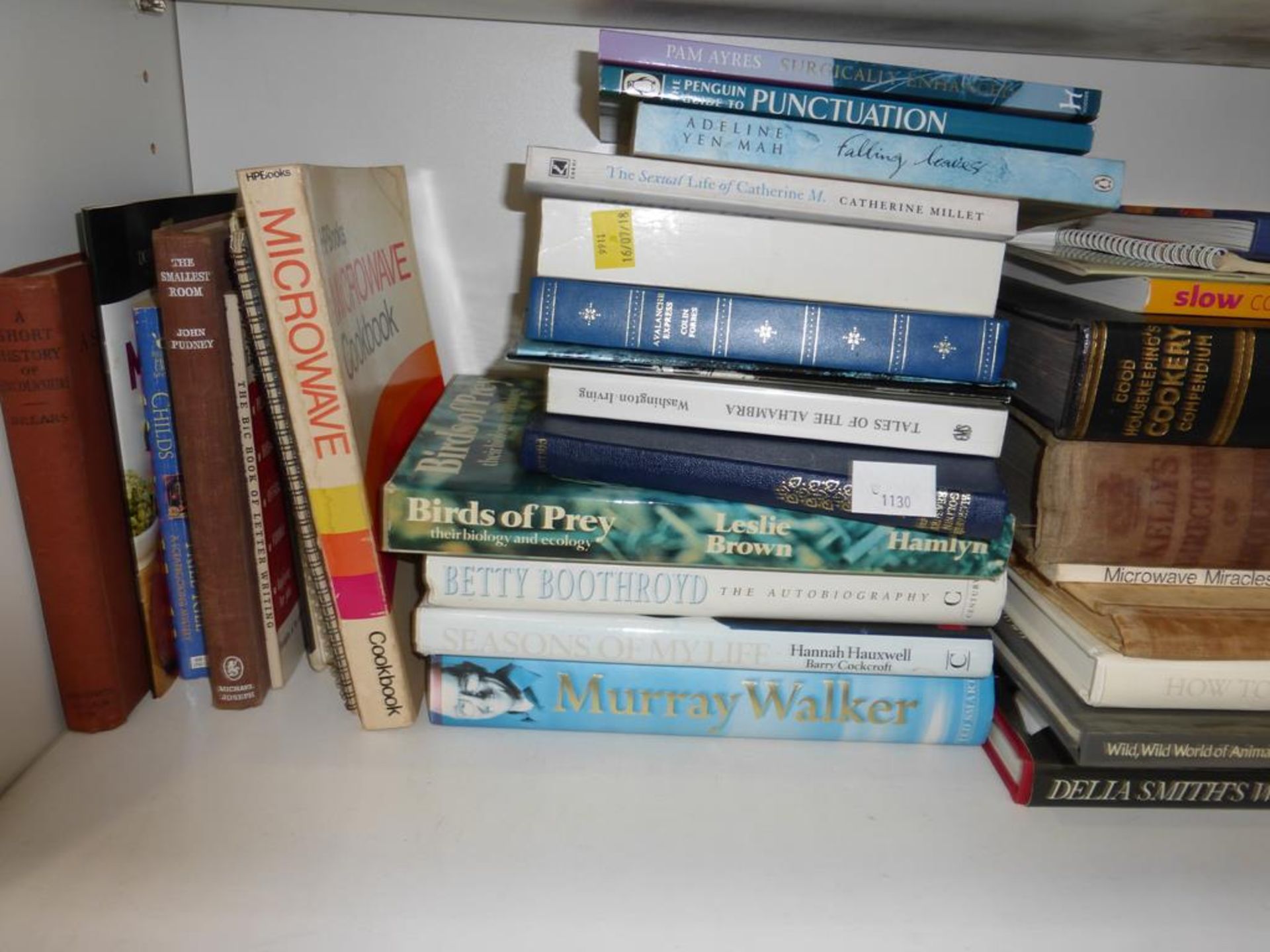 Two shelves to contain a selection of Books, subjects including Birds, Cooking, History etc. Also - Image 2 of 5