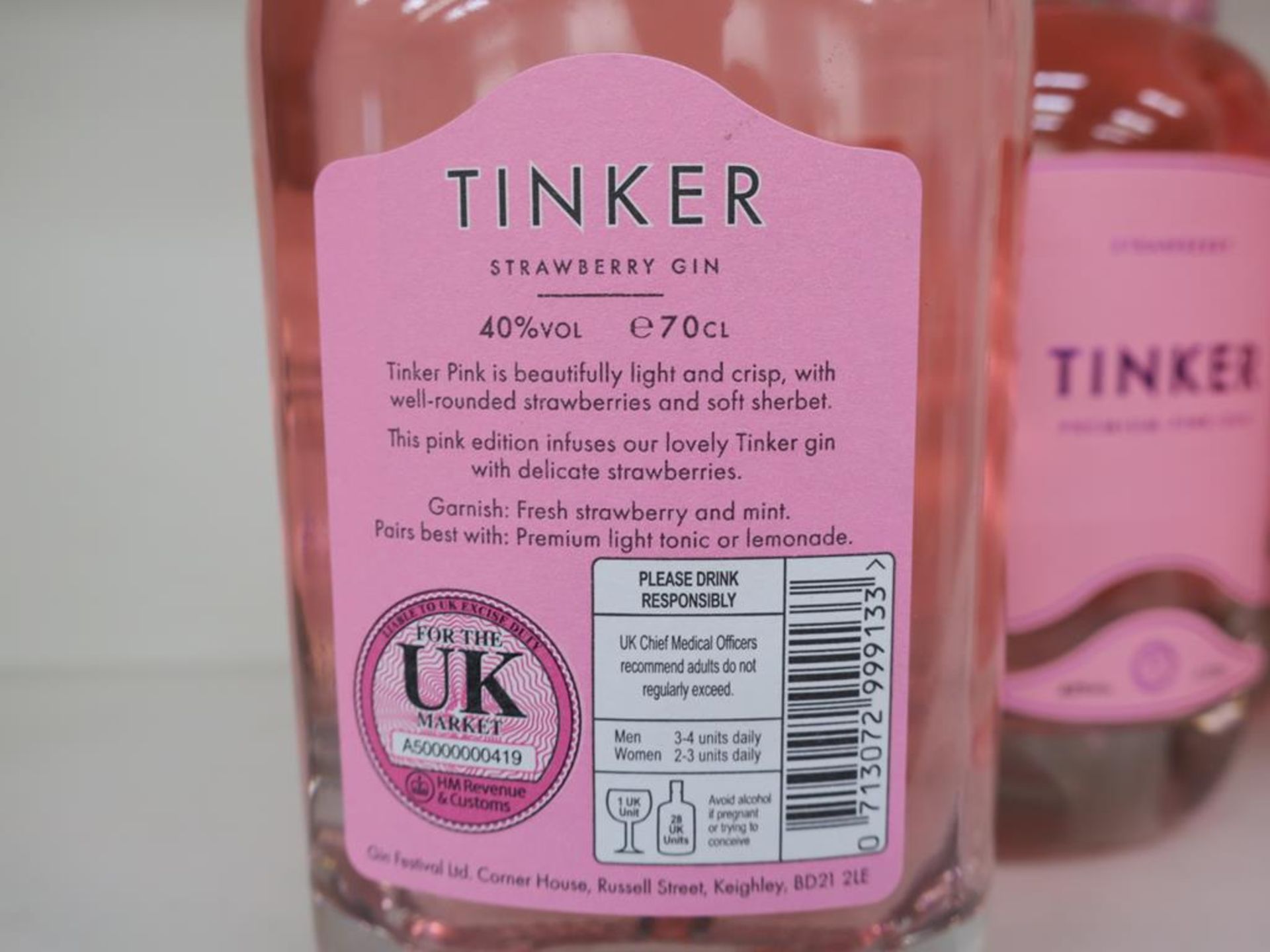 * A Case of Tinker 'Strawberry Premium Pink' Gin (RRP £210) - Image 3 of 3