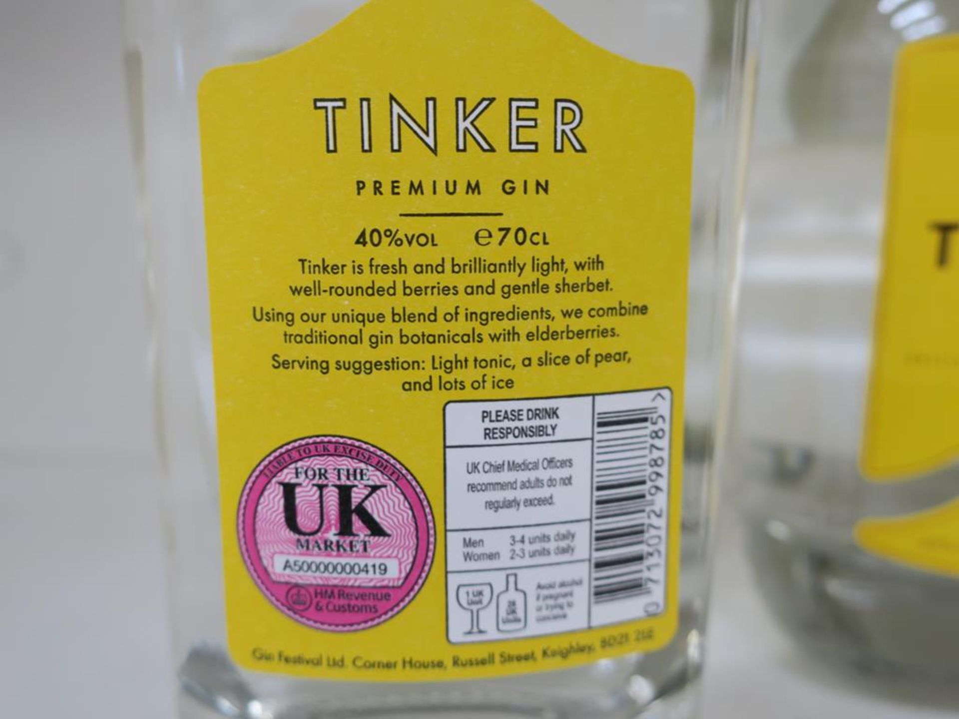 * A Box of Tinker Gin 6 x 70cl 40% Vol (RRP £210) - Image 3 of 3