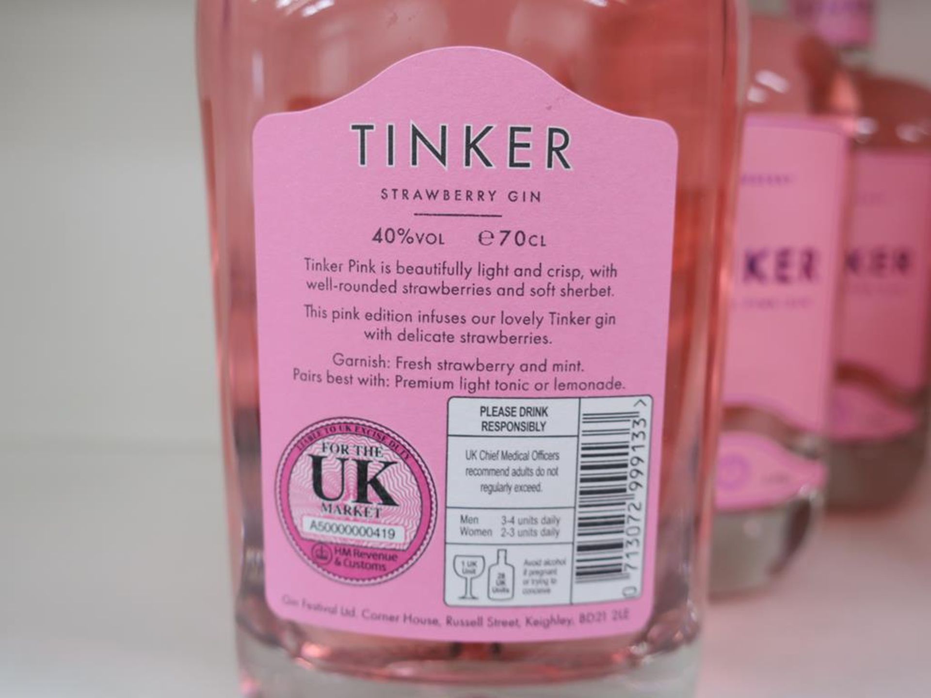 * A Case of Tinker 'Strawberry Premium Pink' Gin (RRP £210) - Image 3 of 3