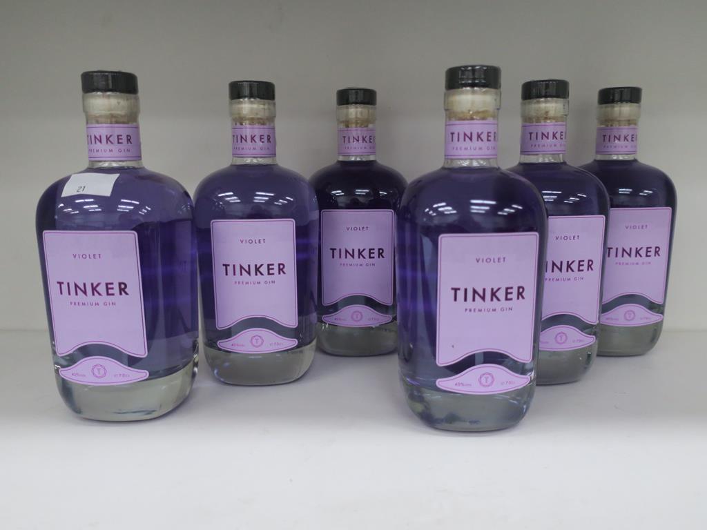 * A Box of Tinker 'Violet' Gin 6 x 70cl 40% Vol (RRP £210)