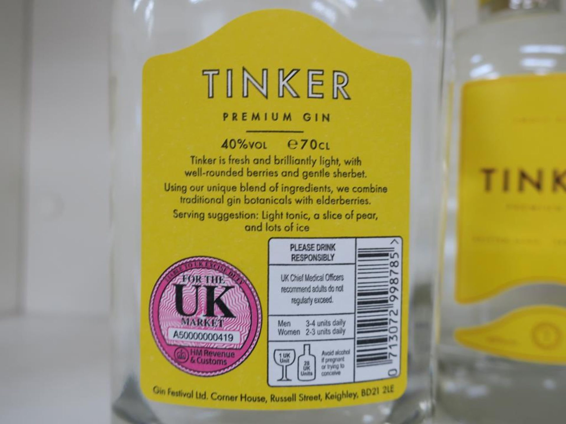 * A Case of Tinker Gin 6 x 70cl 40% Vol (RRP £210) - Image 3 of 3