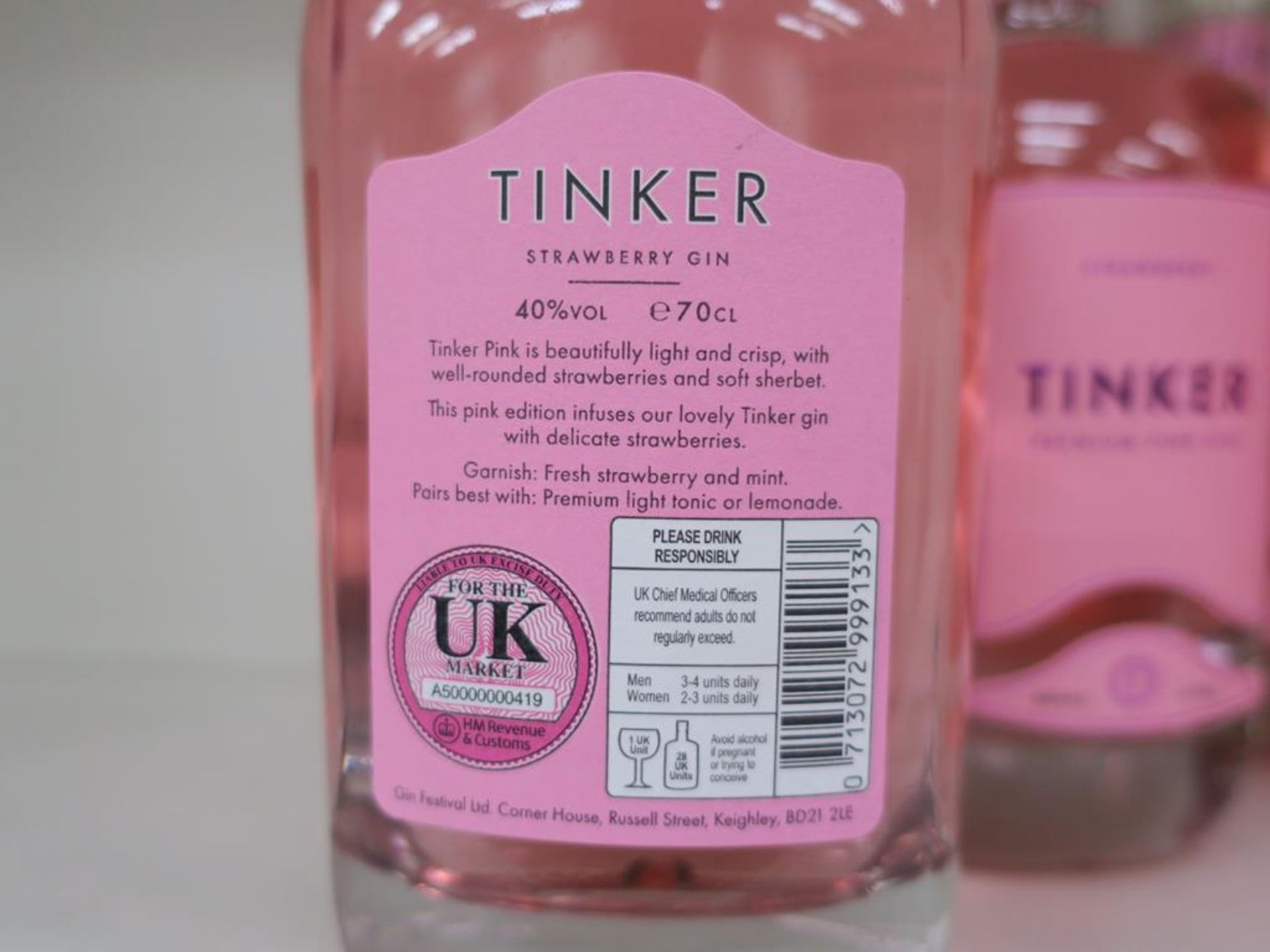 * A Case of Tinker 'Strawberry Premium Pink' Gin (RRP £210) - Image 3 of 3