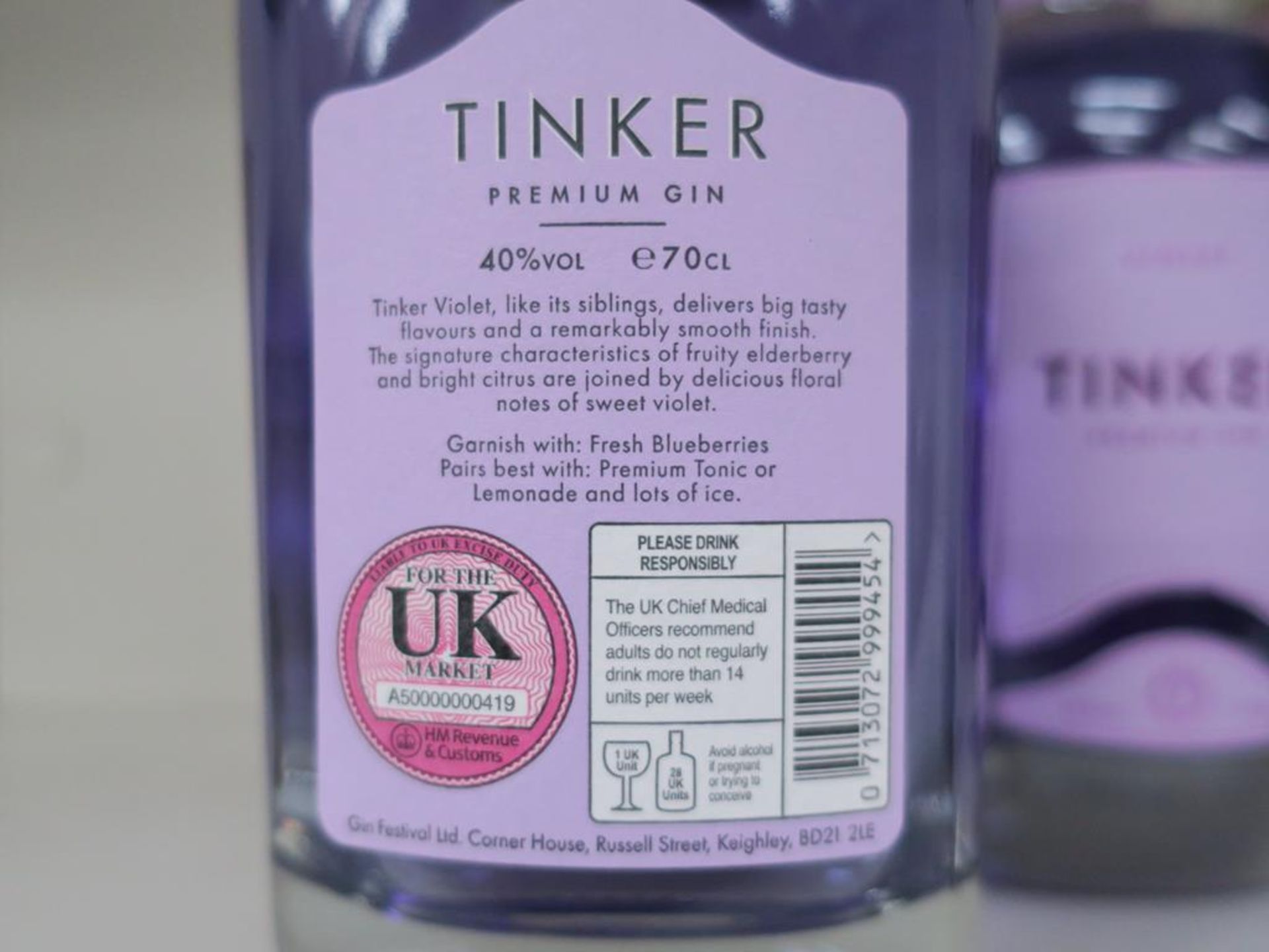 * A Box of Tinker 'Violet' Gin 6 x 70cl 40% Vol (RRP £210) - Image 3 of 3