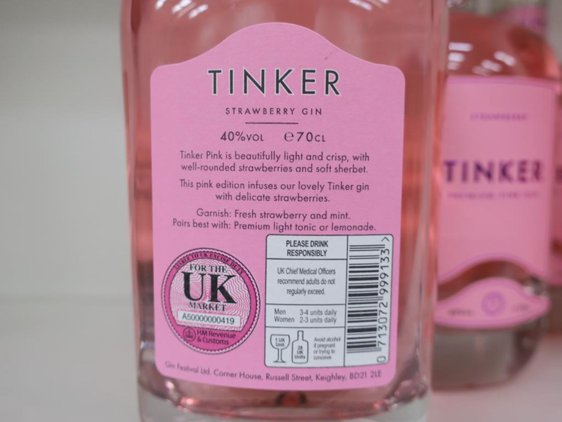 * A Case of Tinker 'Strawberry Premium Pink' Gin (RRP £210) - Image 3 of 3