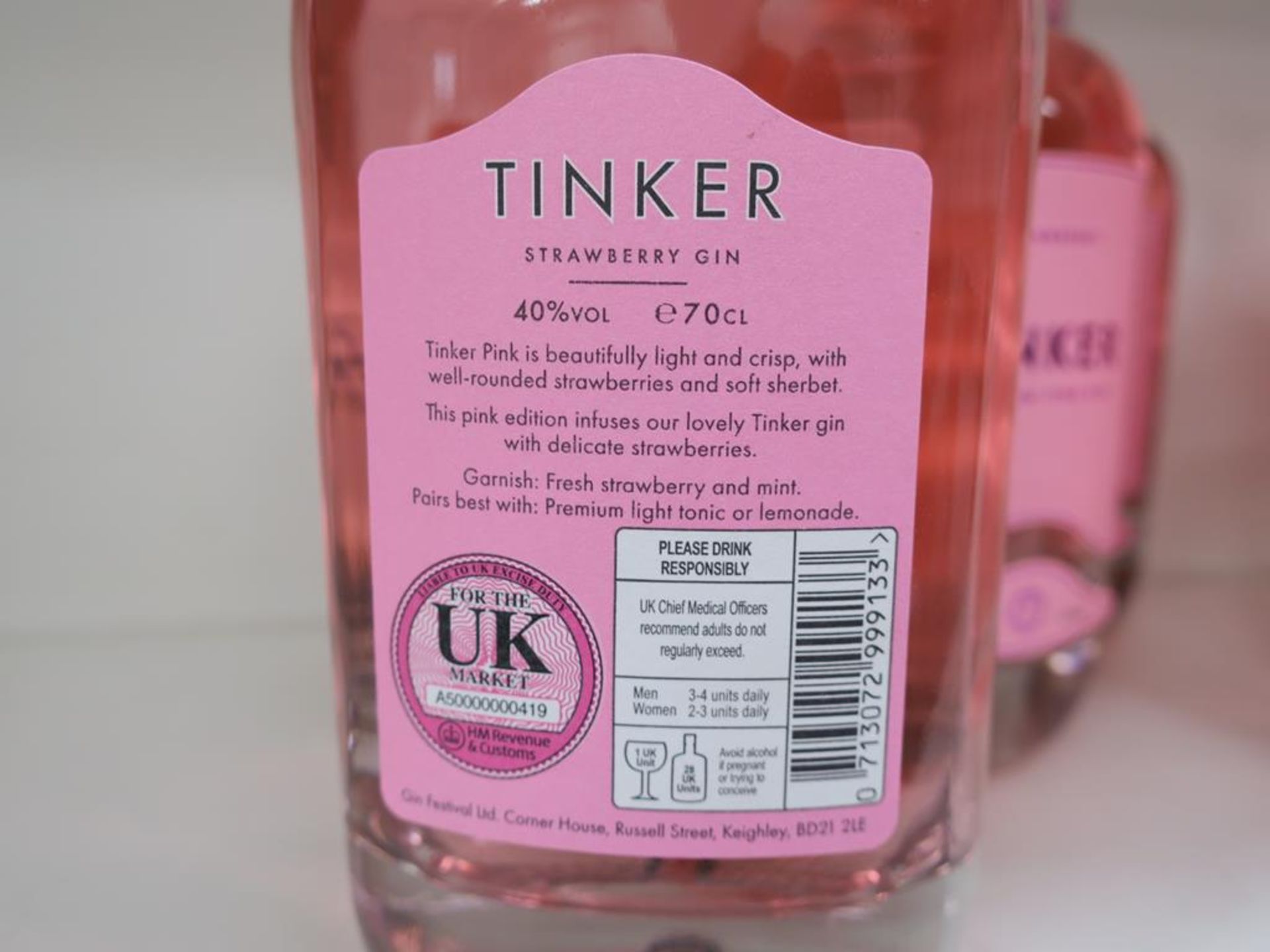 * A Case of Tinker 'Strawberry Premium Pink' Gin (RRP £210) - Image 3 of 3