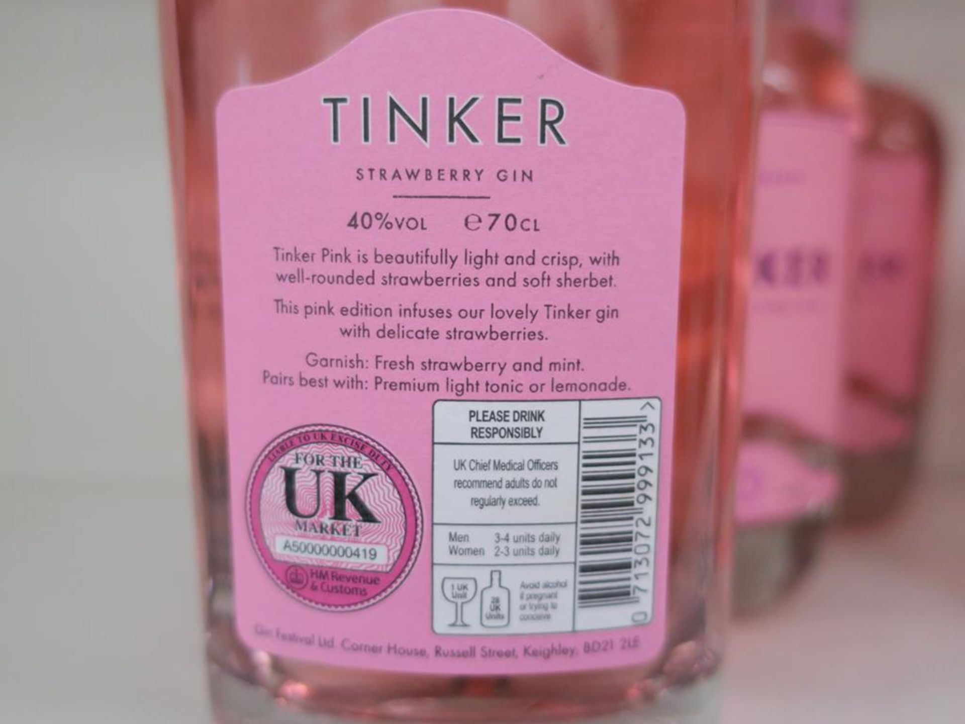 * A Case of Tinker 'Strawberry Premium Pink' Gin (RRP £210) - Image 3 of 3