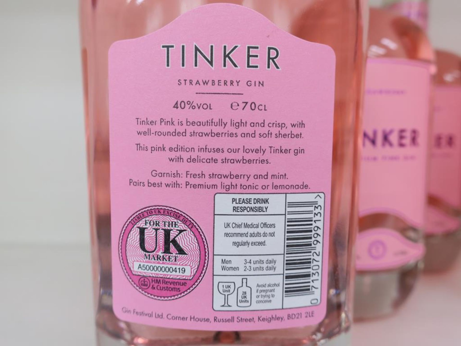 * A Case of Tinker 'Strawberry Premium Pink' Gin (RRP £210) - Image 3 of 3