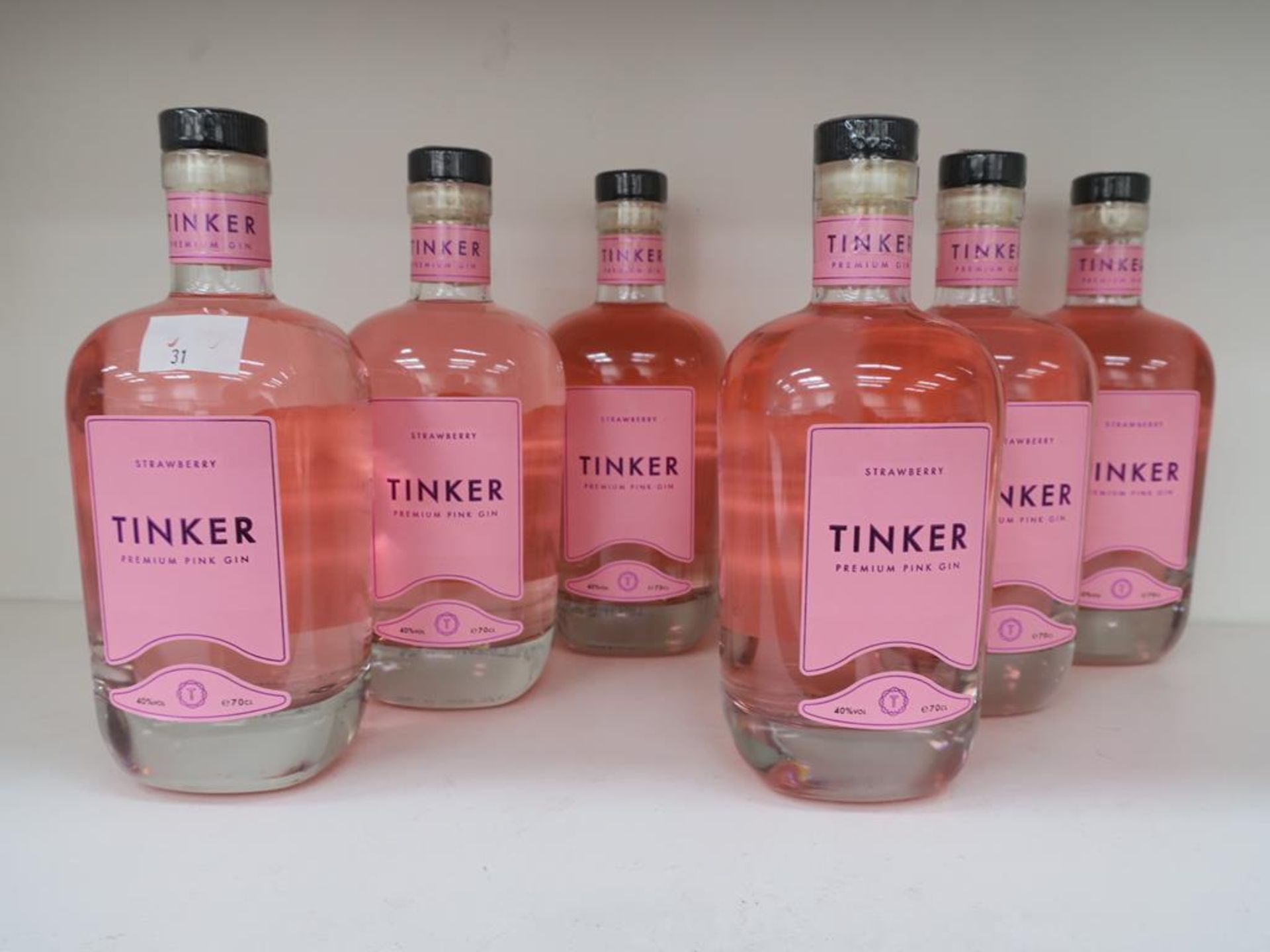 * A Box of Tinker 'Strawberry - Premium Pink' Gin 6 x 70cl 40% Vol (RRP £210)