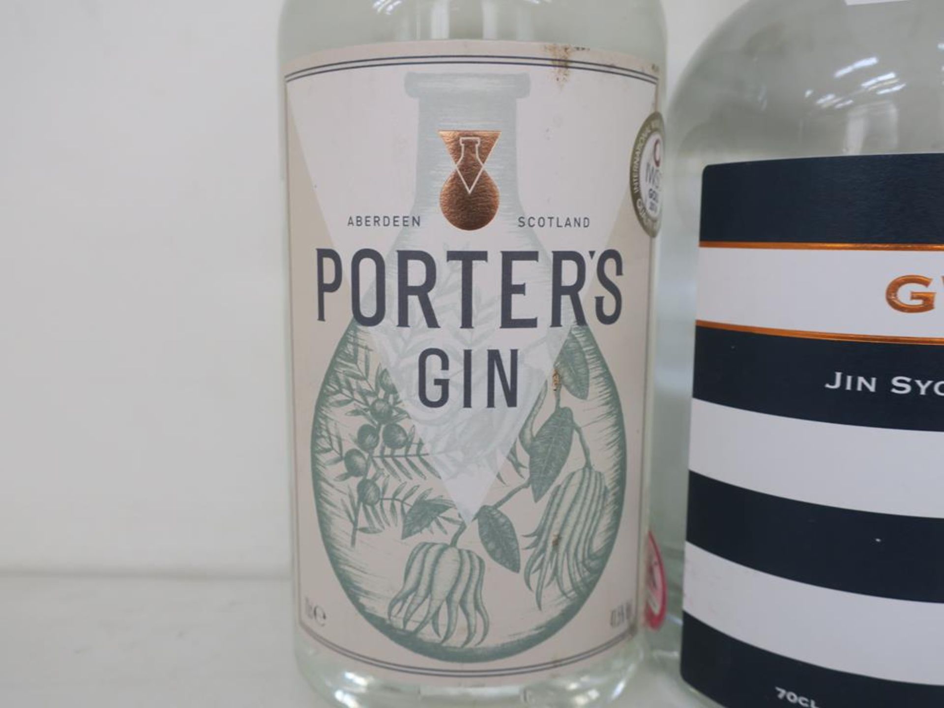 * Three bottles of Gin: a 70cl bottle of Porters Gin 41.5% vol, a 70cl bottle of St George Terroir - Image 2 of 7
