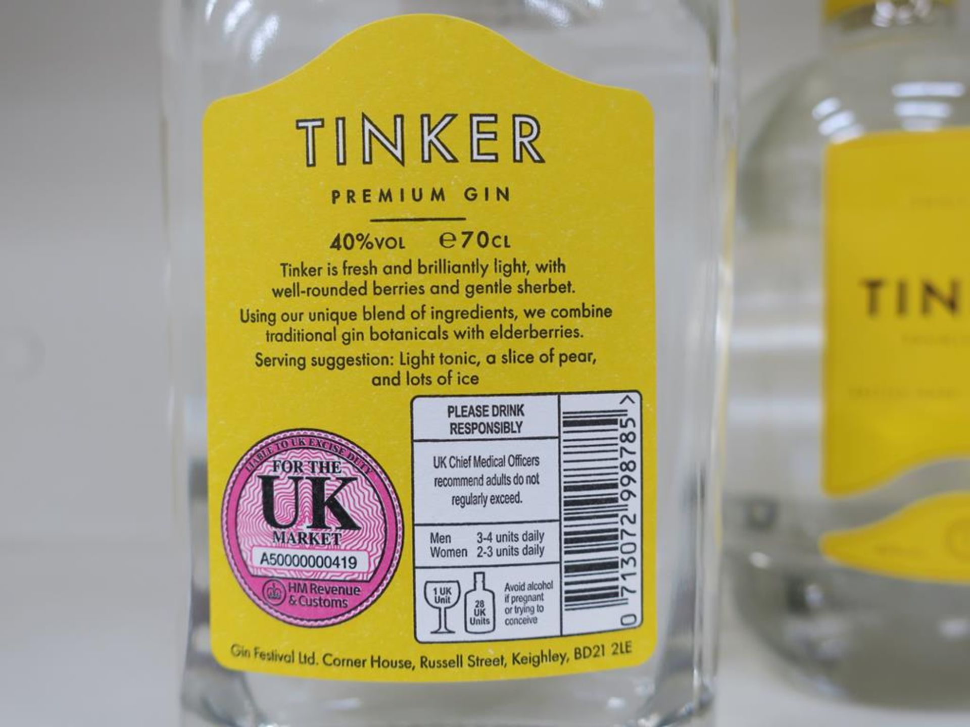 * A Box full of Tinker Gin 6 x 70cl 40% Vol (RRP £210) - Image 3 of 3