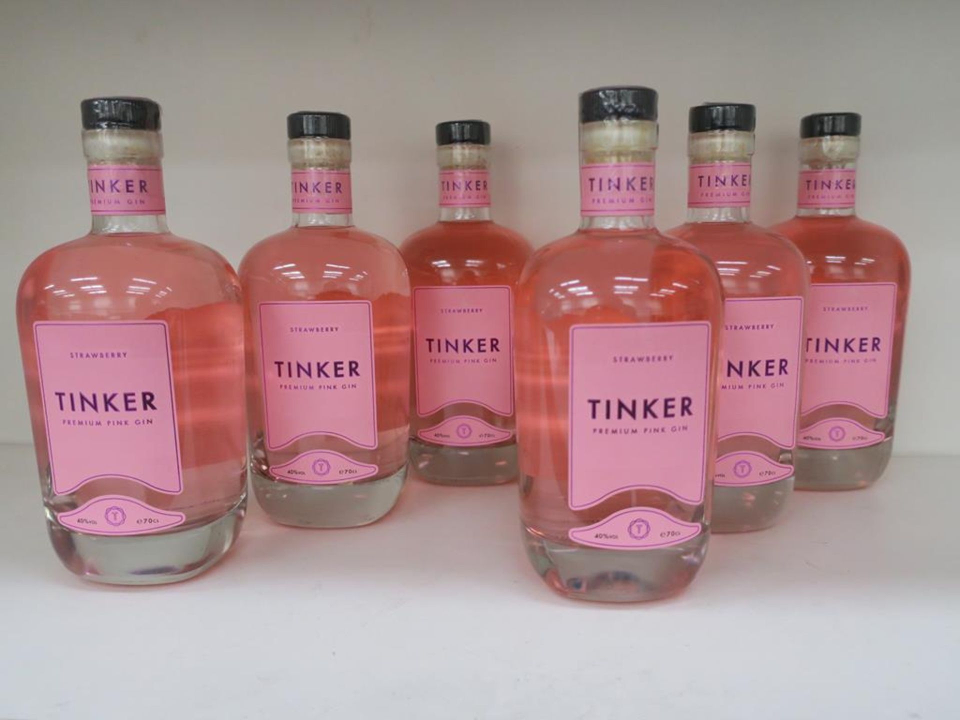 * A Box of Tinker 'Strawberry- Premium' Gin 6 x 70cl 40% Vol (RRP £210)