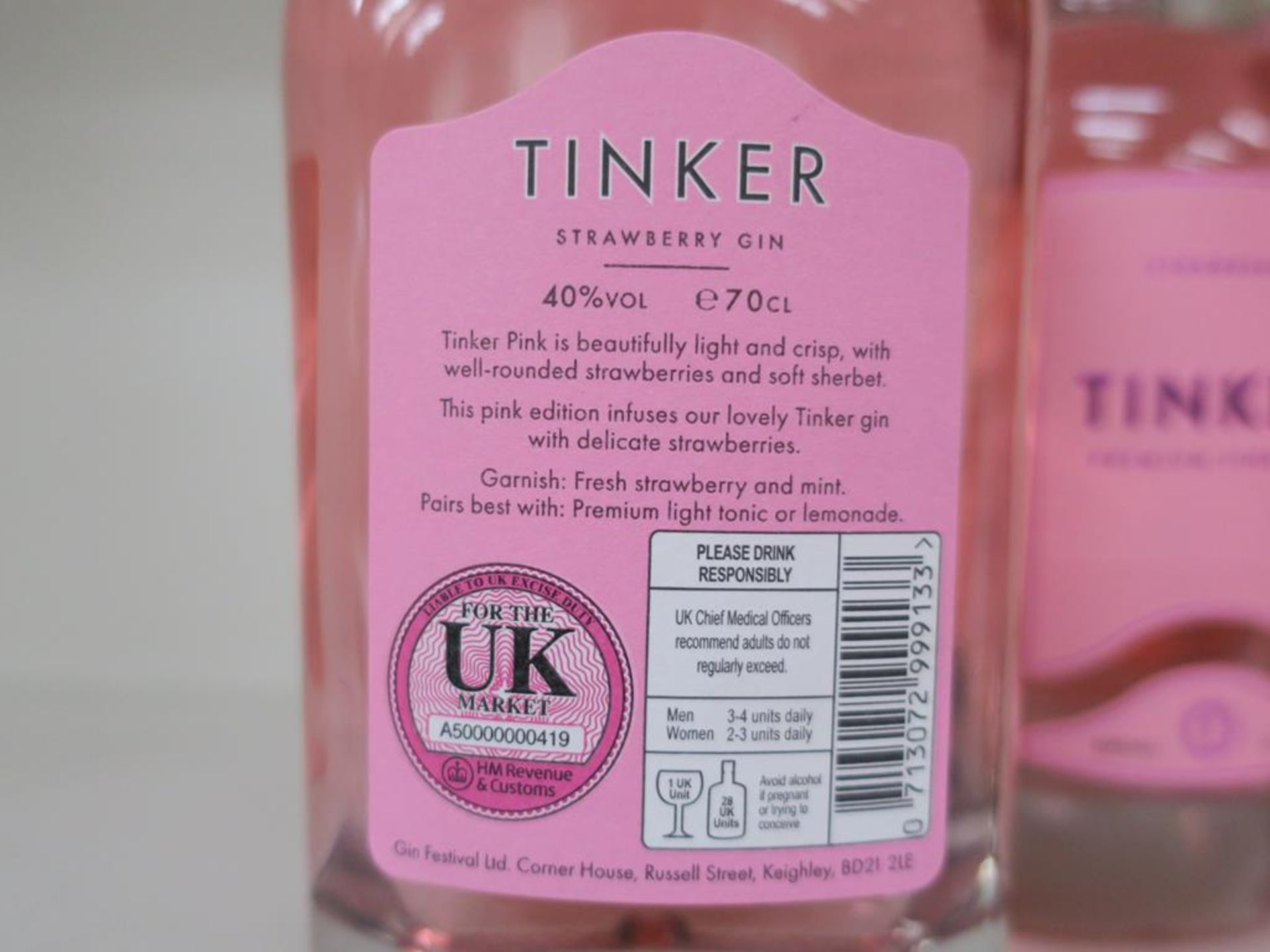 * A Case of Tinker 'Strawberry Premium Pink' Gin (RRP £210) - Image 3 of 3