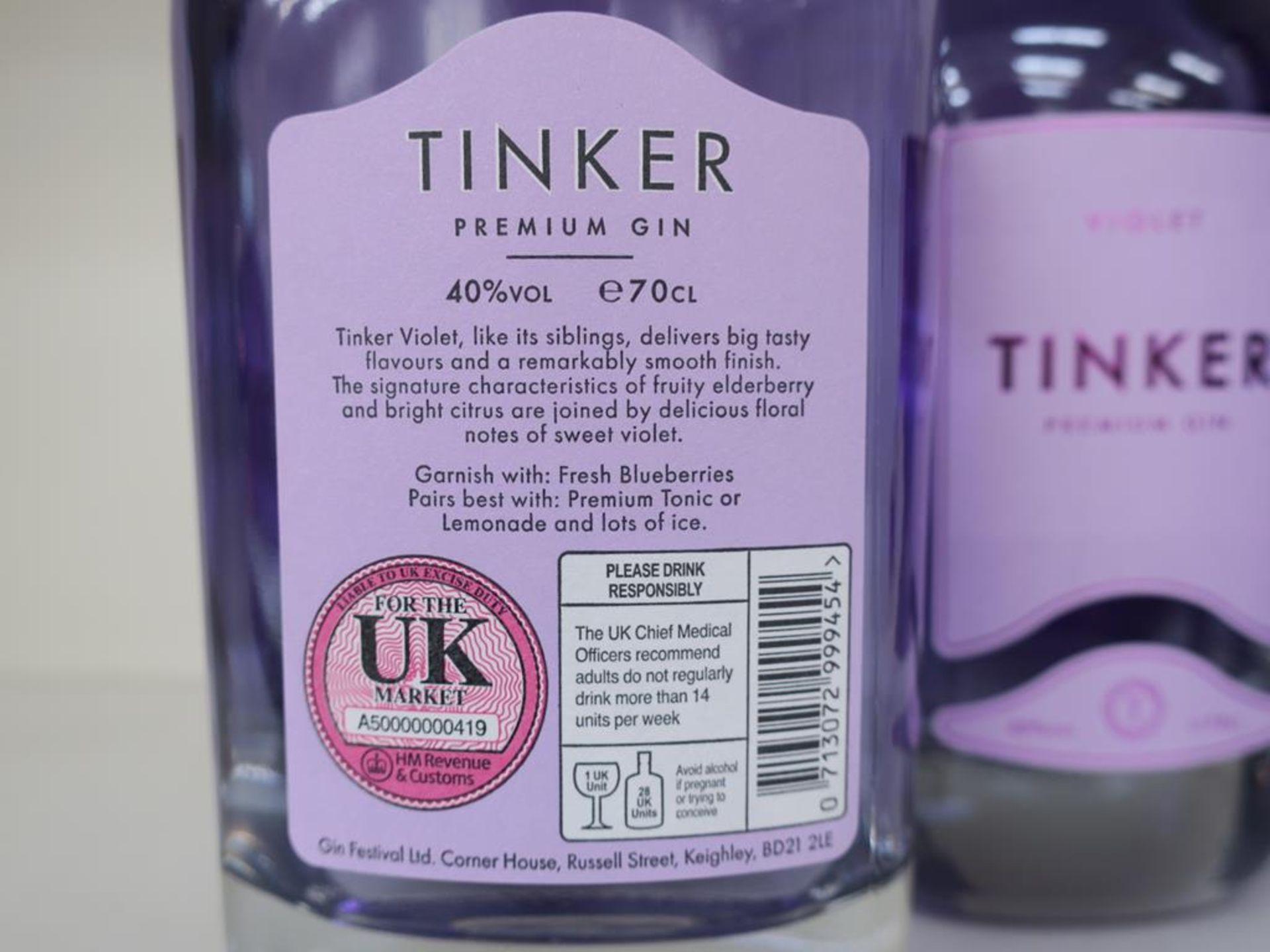 * A Case of Tinker 'Violet' Gin 6 x 70cl 40% Vol (RRP £210) - Image 3 of 3